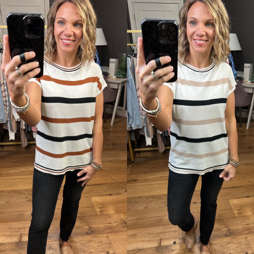 In Rotation Striped Boatneck Top - Multiple Options-Staccato 53447b-Anna Kaytes Boutique, Women's Fashion Boutique in Grinnell, Iowa
