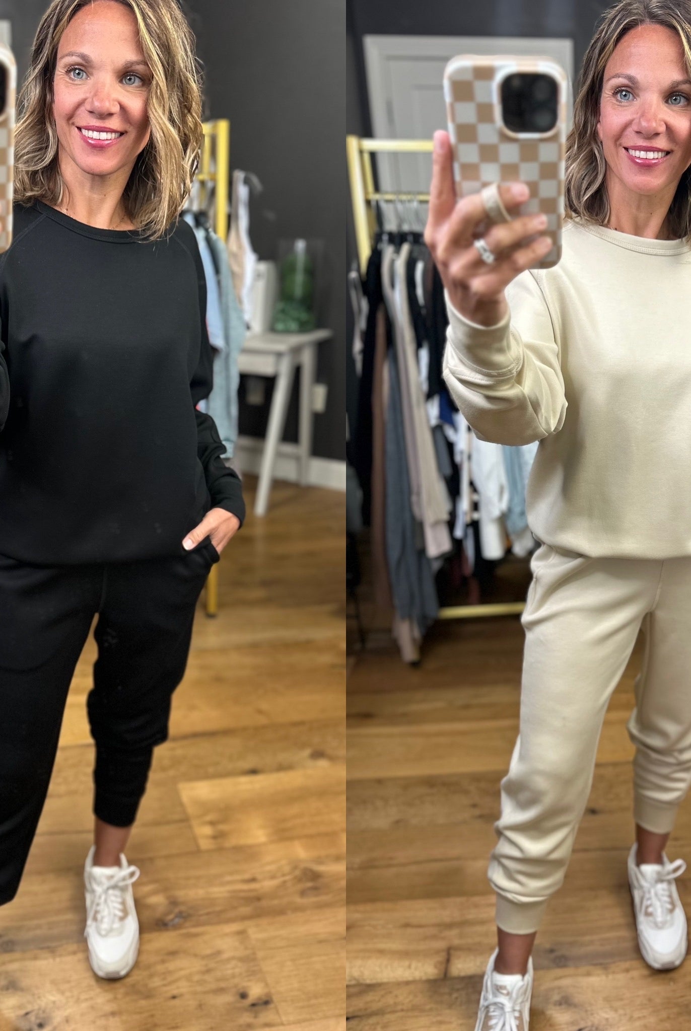 The Elsie 2-Piece Crewneck + Jogger Set - Multiple Options-Mono B-Anna Kaytes Boutique, Women's Fashion Boutique in Grinnell, Iowa