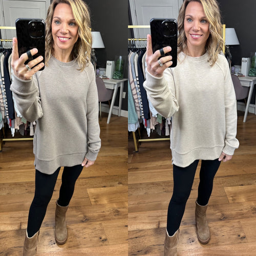 On The Outside Ribbed Crew With Zip Hem Detail - Multiple Options-Thread & Supply T2724ORKTS-Anna Kaytes Boutique, Women's Fashion Boutique in Grinnell, Iowa