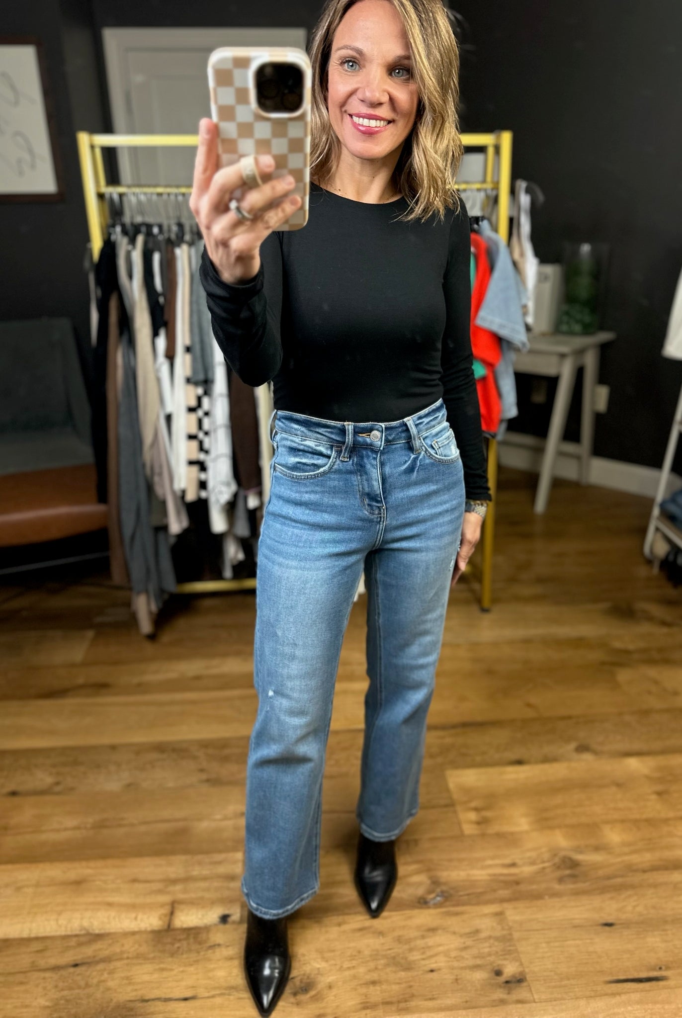 The Miley High Rise Ankle Slim Wide Leg Denim-Vervet-Anna Kaytes Boutique, Women's Fashion Boutique in Grinnell, Iowa