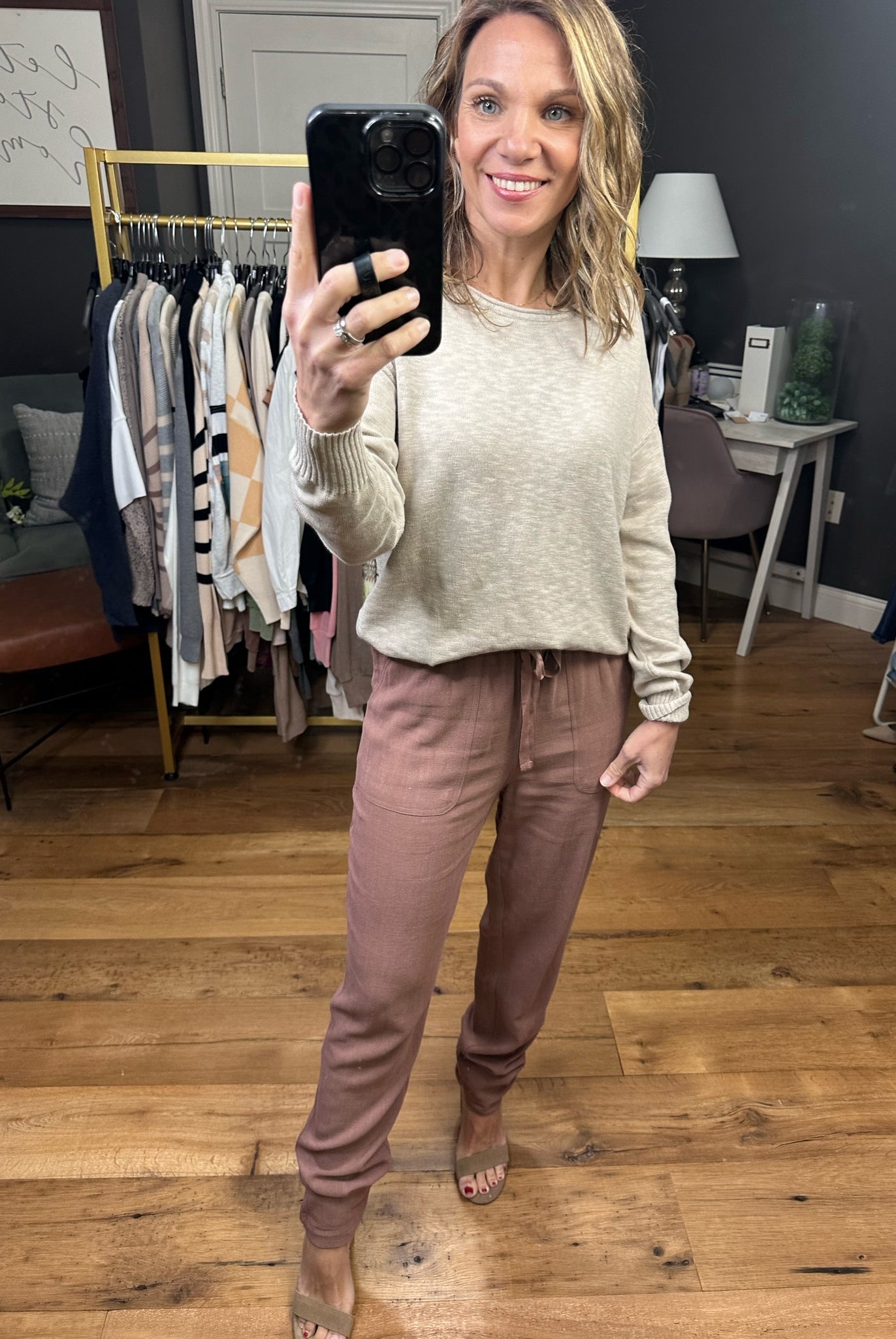 Simple Ways Lightweight Sweater - Light Beige-Sweaters-Be Cool 64088-Anna Kaytes Boutique, Women's Fashion Boutique in Grinnell, Iowa