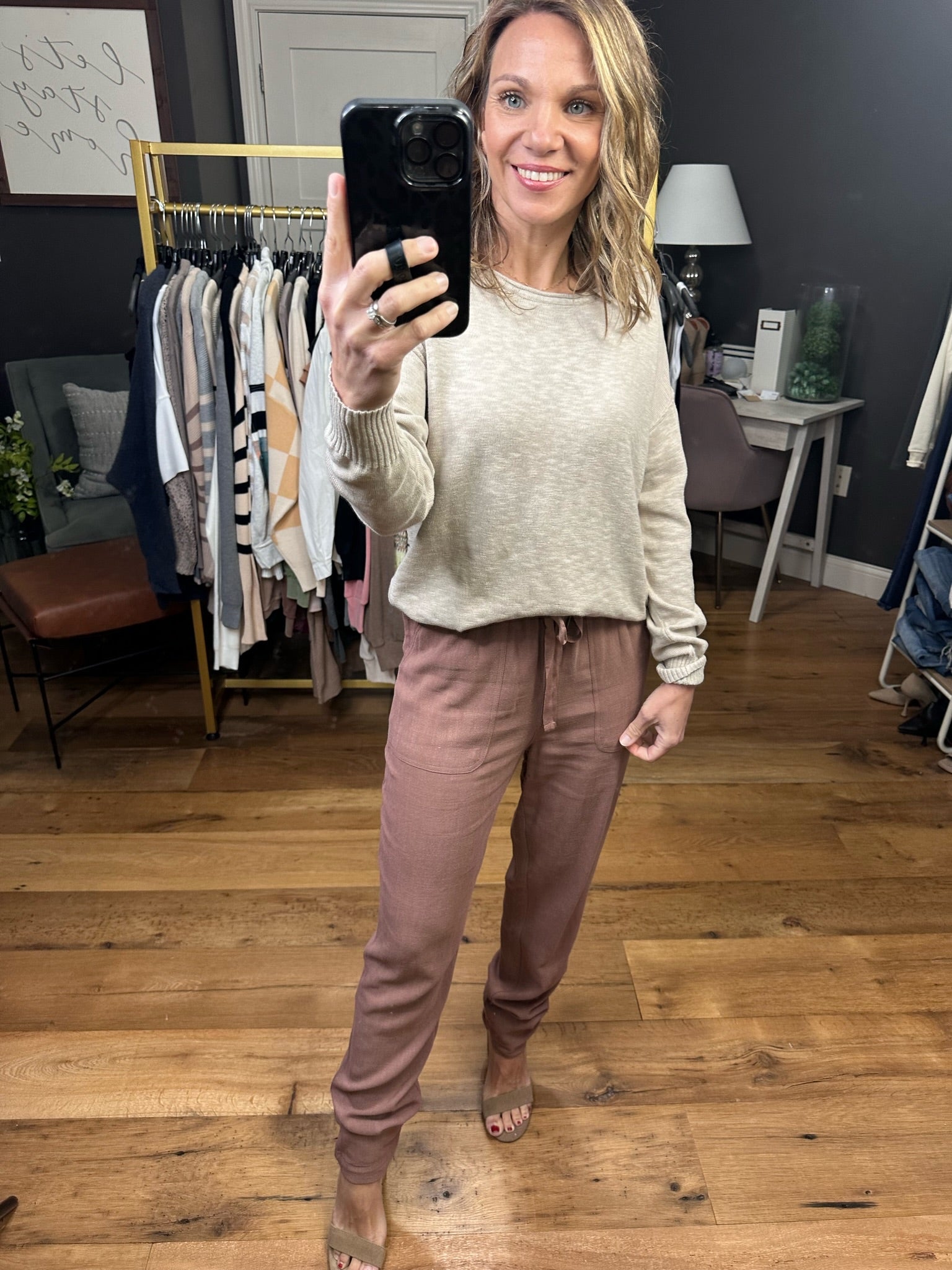 Simple Ways Lightweight Sweater - Light Beige-Sweaters-Be Cool 64088-Anna Kaytes Boutique, Women's Fashion Boutique in Grinnell, Iowa