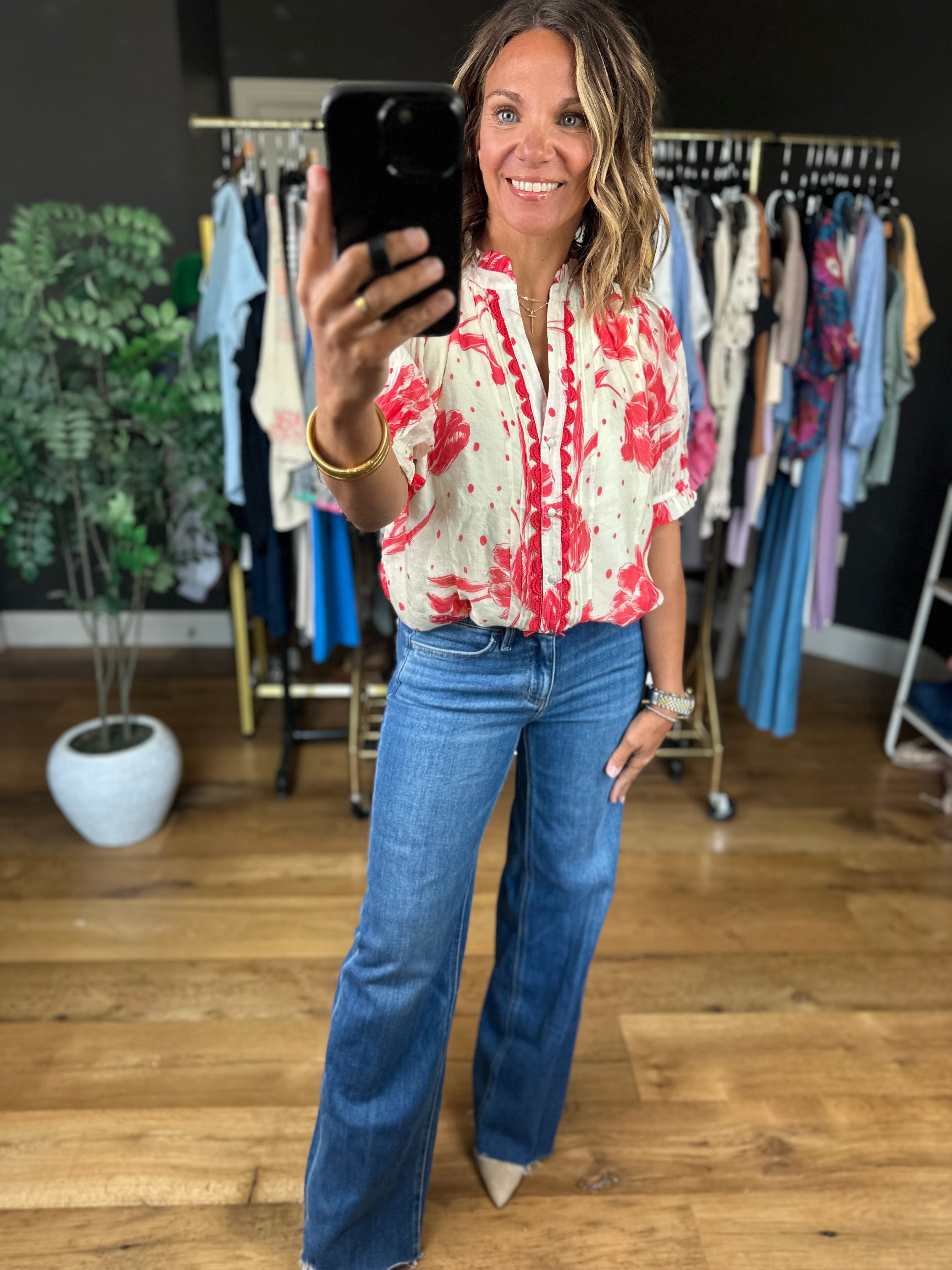 Favorite Day Floral Top-Short Sleeves-Umgee-Anna Kaytes Boutique, Women's Fashion Boutique in Grinnell, Iowa