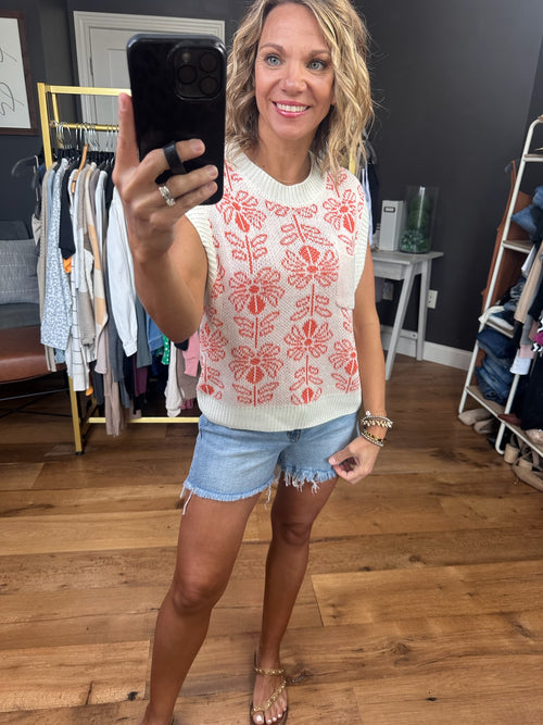 Every Summer After Vintage Floral Knit Top - Burnt Orange-La Miel-Anna Kaytes Boutique, Women's Fashion Boutique in Grinnell, Iowa