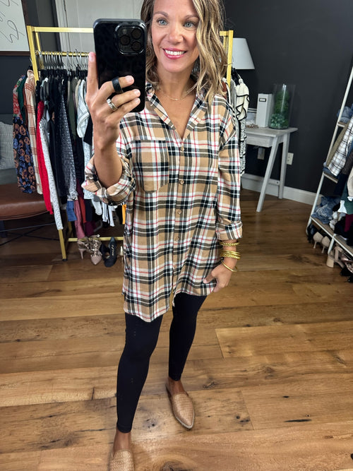 Live In Comfort Plaid Flannel Button-Down - Multiple Options-Vine & Love VT60455G-Anna Kaytes Boutique, Women's Fashion Boutique in Grinnell, Iowa
