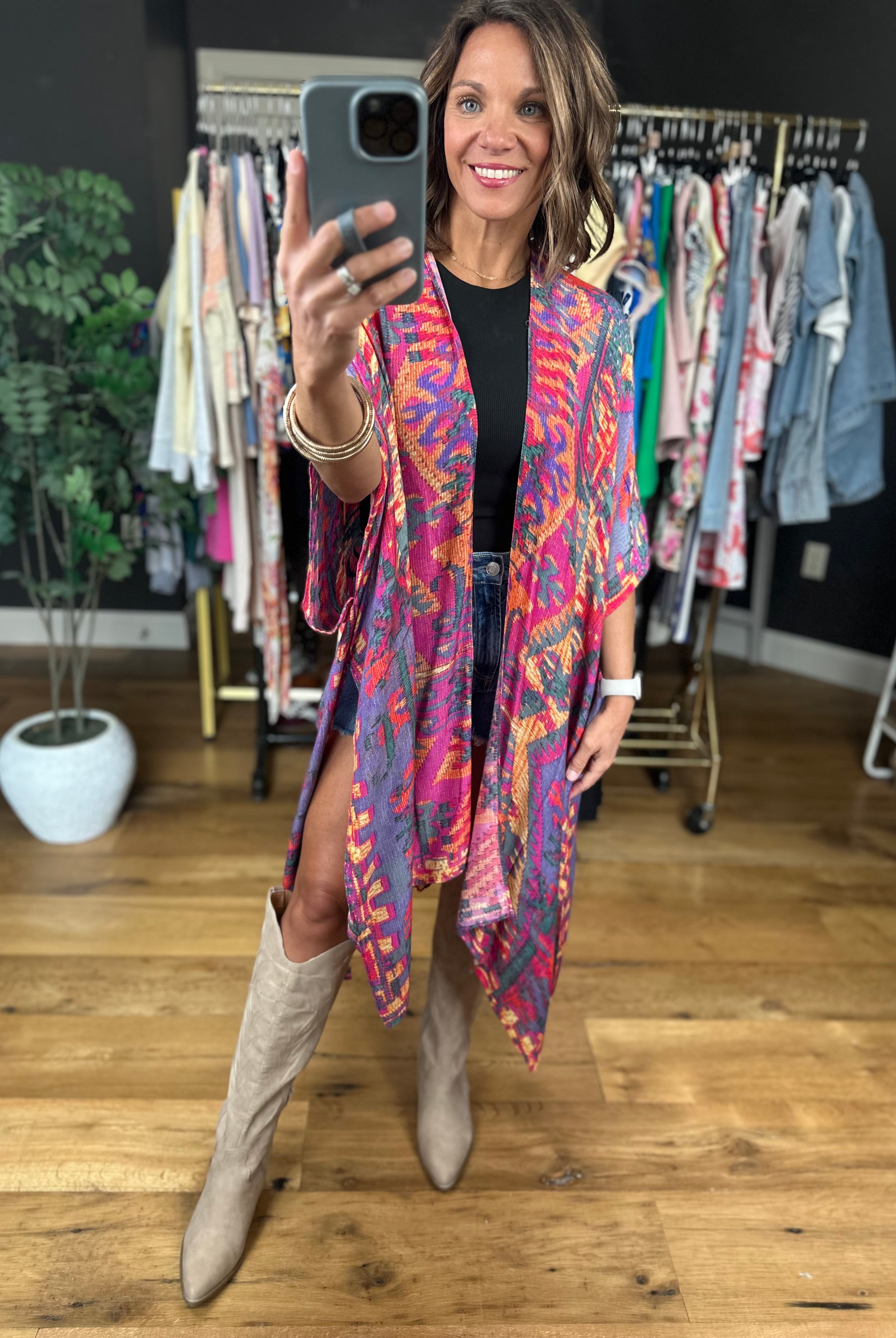 Right Here In Paradise Kimono - Multi-Urbanista-Anna Kaytes Boutique, Women's Fashion Boutique in Grinnell, Iowa