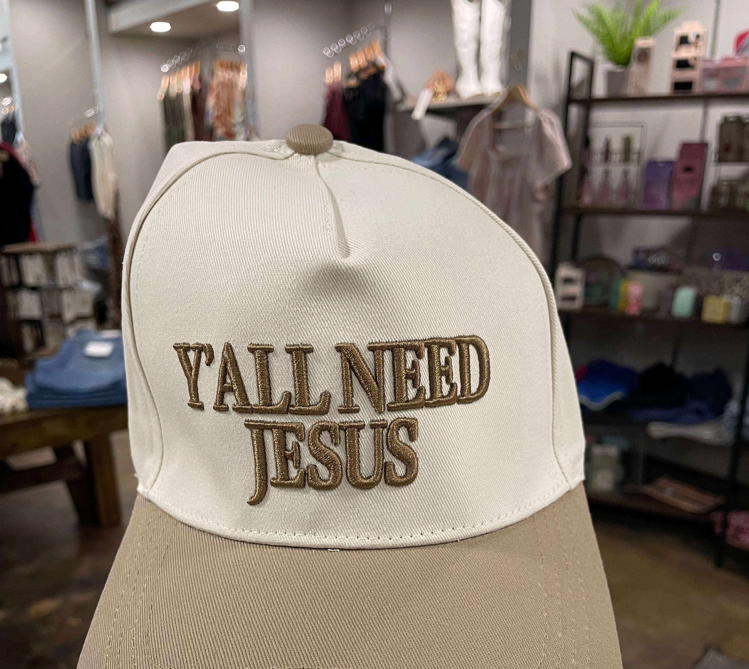 Y'all Need Jesus Baseball Cap-Hats-Zenana-Anna Kaytes Boutique, Women's Fashion Boutique in Grinnell, Iowa
