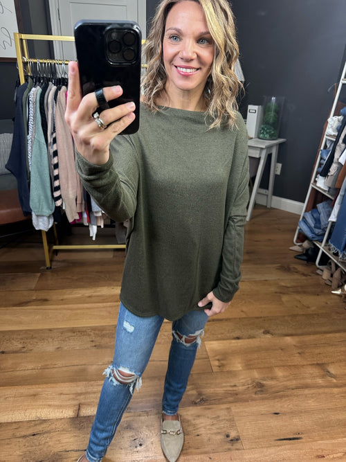 The Best Days Off-Shoulder Tunic Top - Olive-Eesome TJ52212-1541-Anna Kaytes Boutique, Women's Fashion Boutique in Grinnell, Iowa