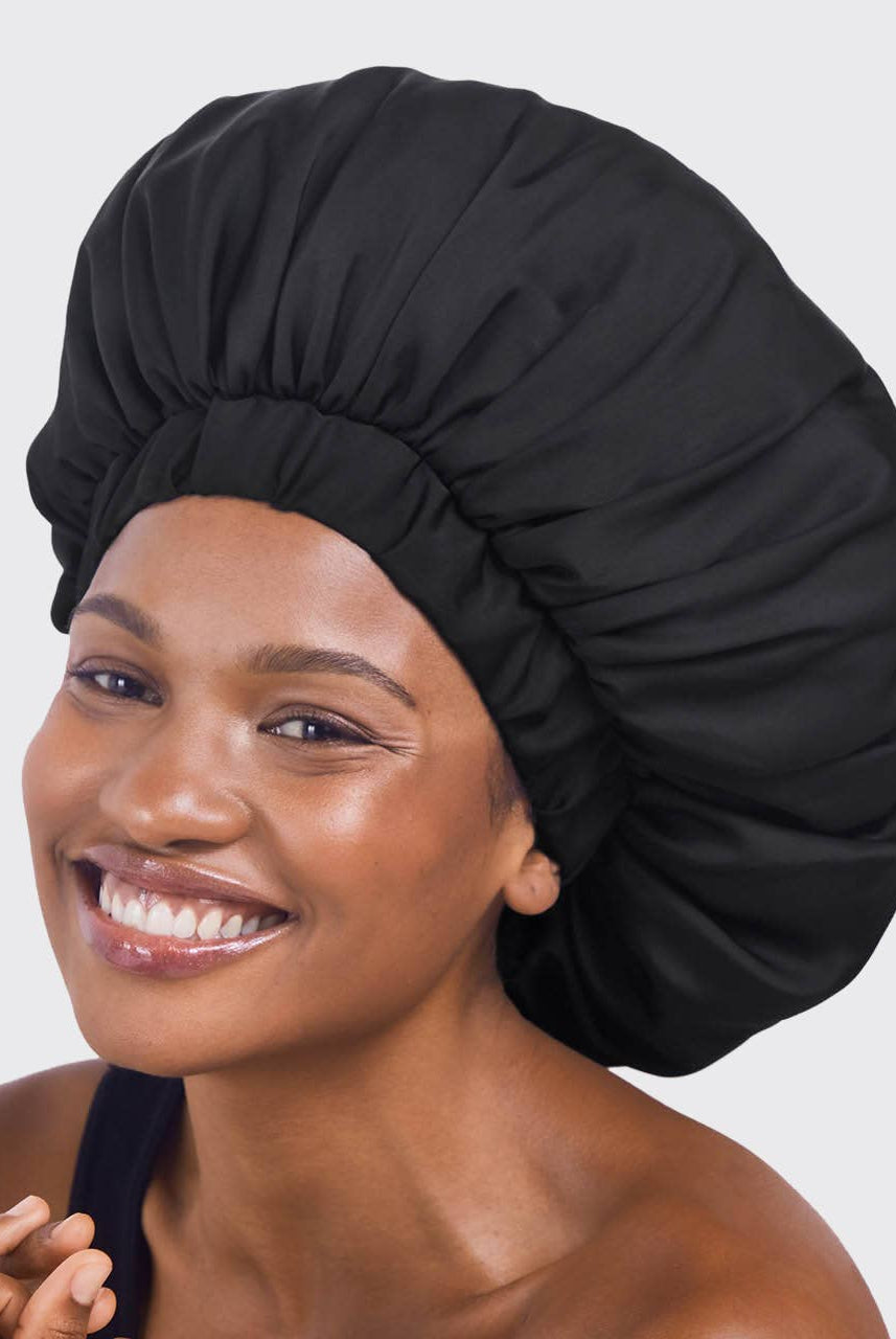 Satin Sleep XL Adjustable Bonnet - Black-KITSCH-Anna Kaytes Boutique, Women's Fashion Boutique in Grinnell, Iowa