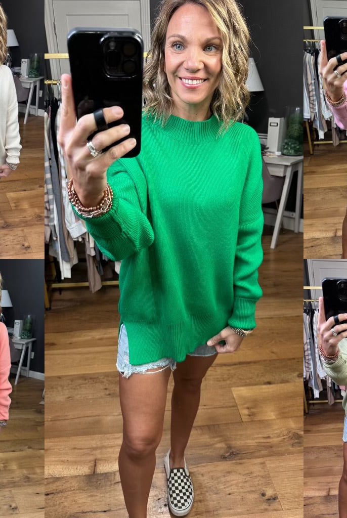 Quick Decision Ribbed Sweater With Side-Slit Detail - Multiple Options-Sweaters-Miracle F135-Anna Kaytes Boutique, Women's Fashion Boutique in Grinnell, Iowa