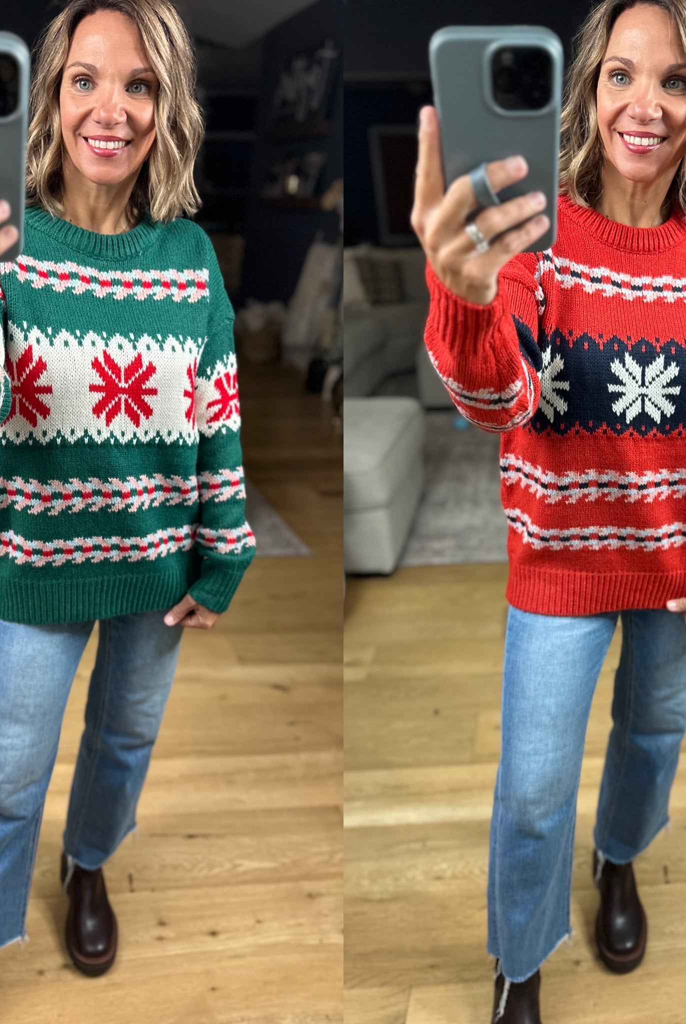 Festive Moods Fair Isle Knit Sweater-Sweaters-Staccato-Anna Kaytes Boutique, Women's Fashion Boutique in Grinnell, Iowa
