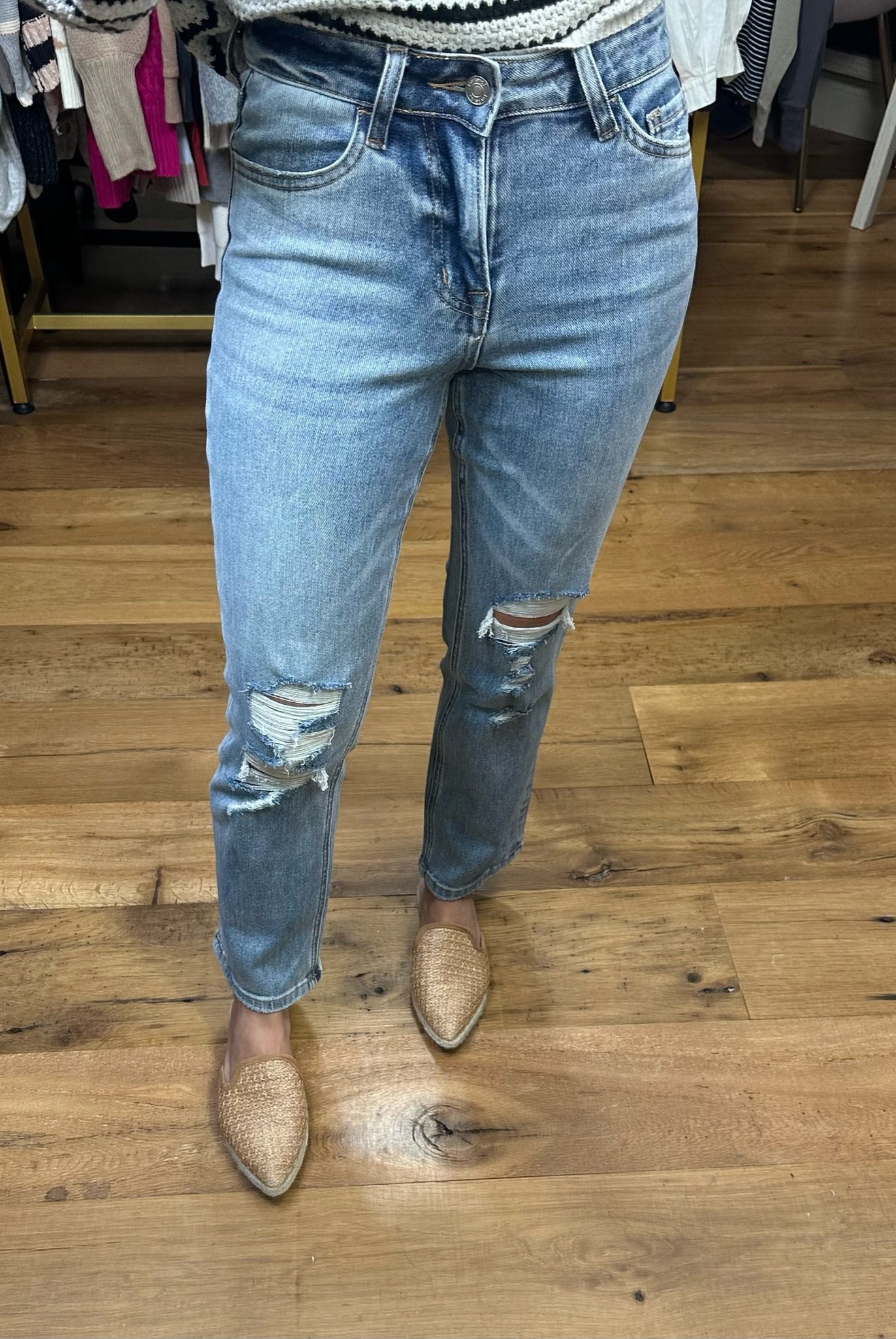 The Kelsey High-Rise Straight Crop Denim-Jeans-Loveret LV1024-Anna Kaytes Boutique, Women's Fashion Boutique in Grinnell, Iowa