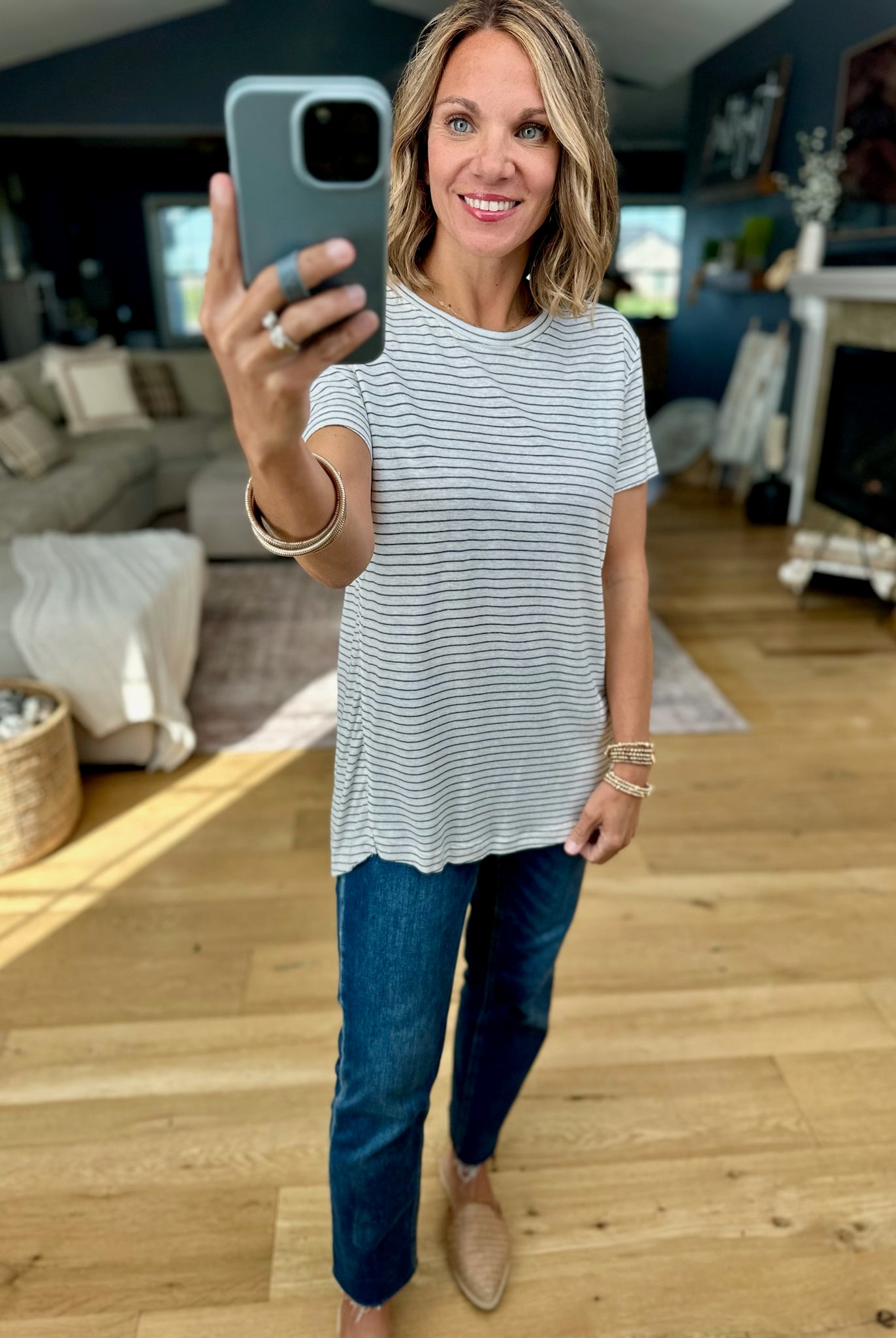 Back To The Basics Striped Tee-Be Cool-Anna Kaytes Boutique, Women's Fashion Boutique in Grinnell, Iowa