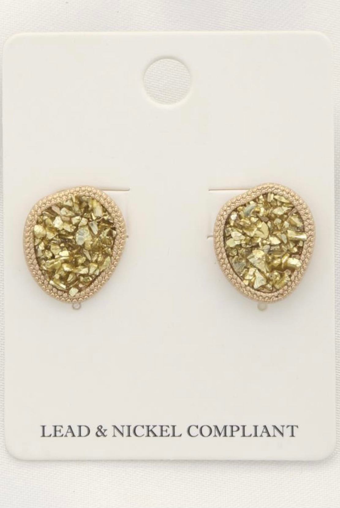 Hailee Beaded Oval Metal Earring- Multiple Options-Earrings-Joia ELE-2280-Anna Kaytes Boutique, Women's Fashion Boutique in Grinnell, Iowa