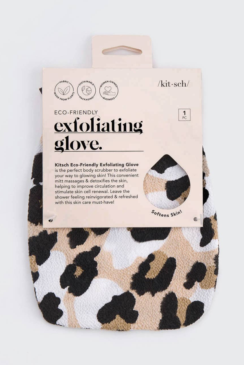 Eco-Friendly Exfoliating Glove - Leopard-Hair Accessories-KITSCH-Anna Kaytes Boutique, Women's Fashion Boutique in Grinnell, Iowa