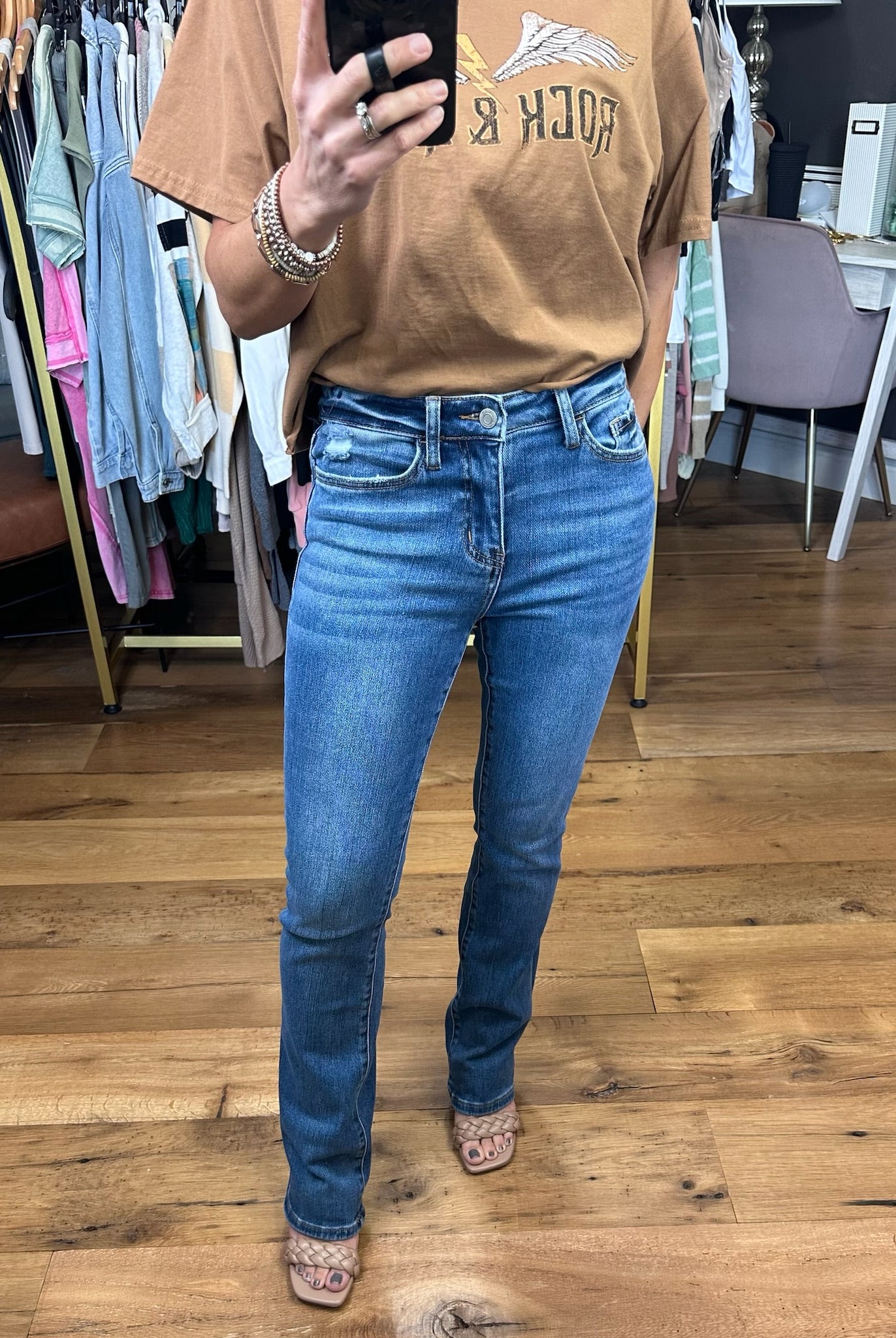 The Jayde High Rise Bootcut Denim-Jeans-Vervet V3205-Anna Kaytes Boutique, Women's Fashion Boutique in Grinnell, Iowa
