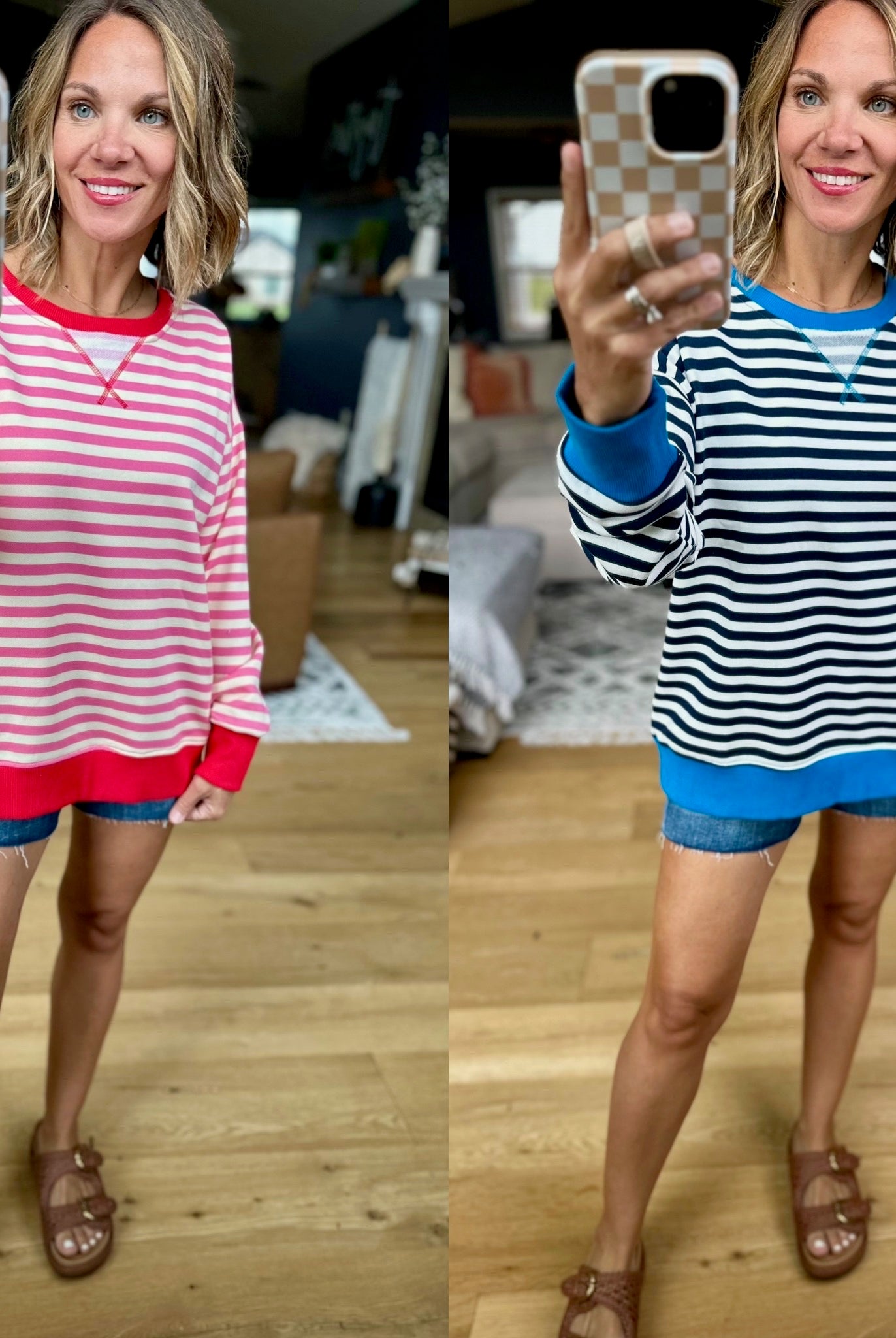 Rookie Season Striped Pullover - Multiple Options-Hem & Thread-Anna Kaytes Boutique, Women's Fashion Boutique in Grinnell, Iowa