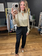 Sweetest Dreams Keyhole Long Sleeve Top - Gold-Skies Are Blue-Anna Kaytes Boutique, Women's Fashion Boutique in Grinnell, Iowa