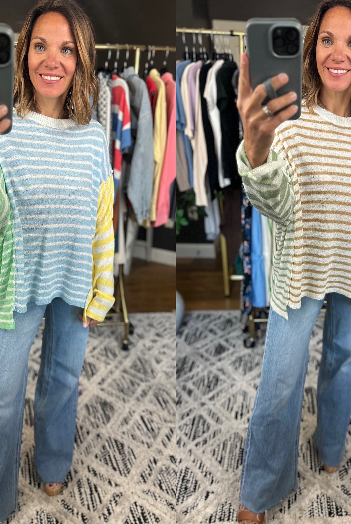 Always There Striped Long Sleeve Top-Long Sleeves-Wishlist-Anna Kaytes Boutique, Women's Fashion Boutique in Grinnell, Iowa