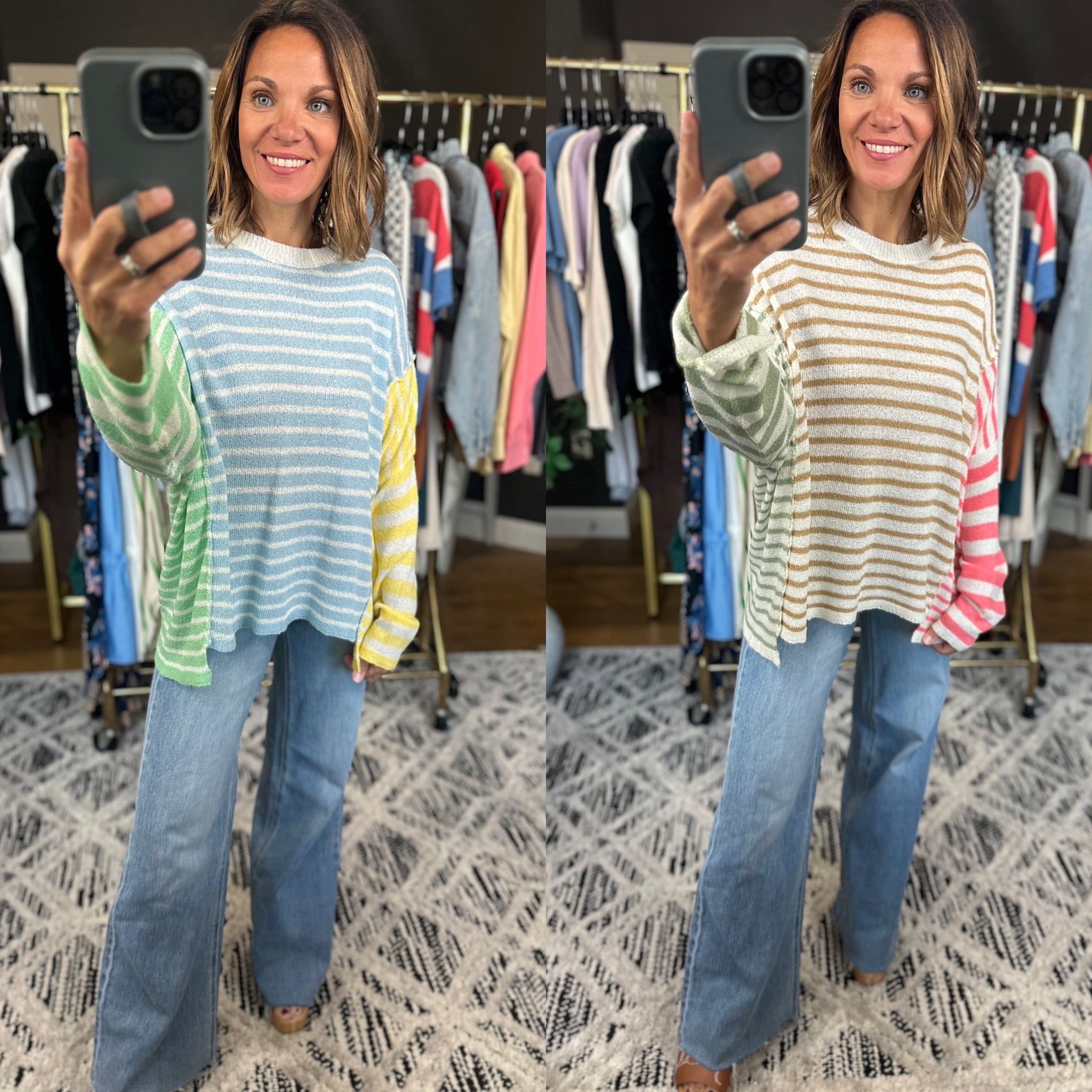 Always There Striped Long Sleeve Top-Long Sleeves-Wishlist-Anna Kaytes Boutique, Women's Fashion Boutique in Grinnell, Iowa