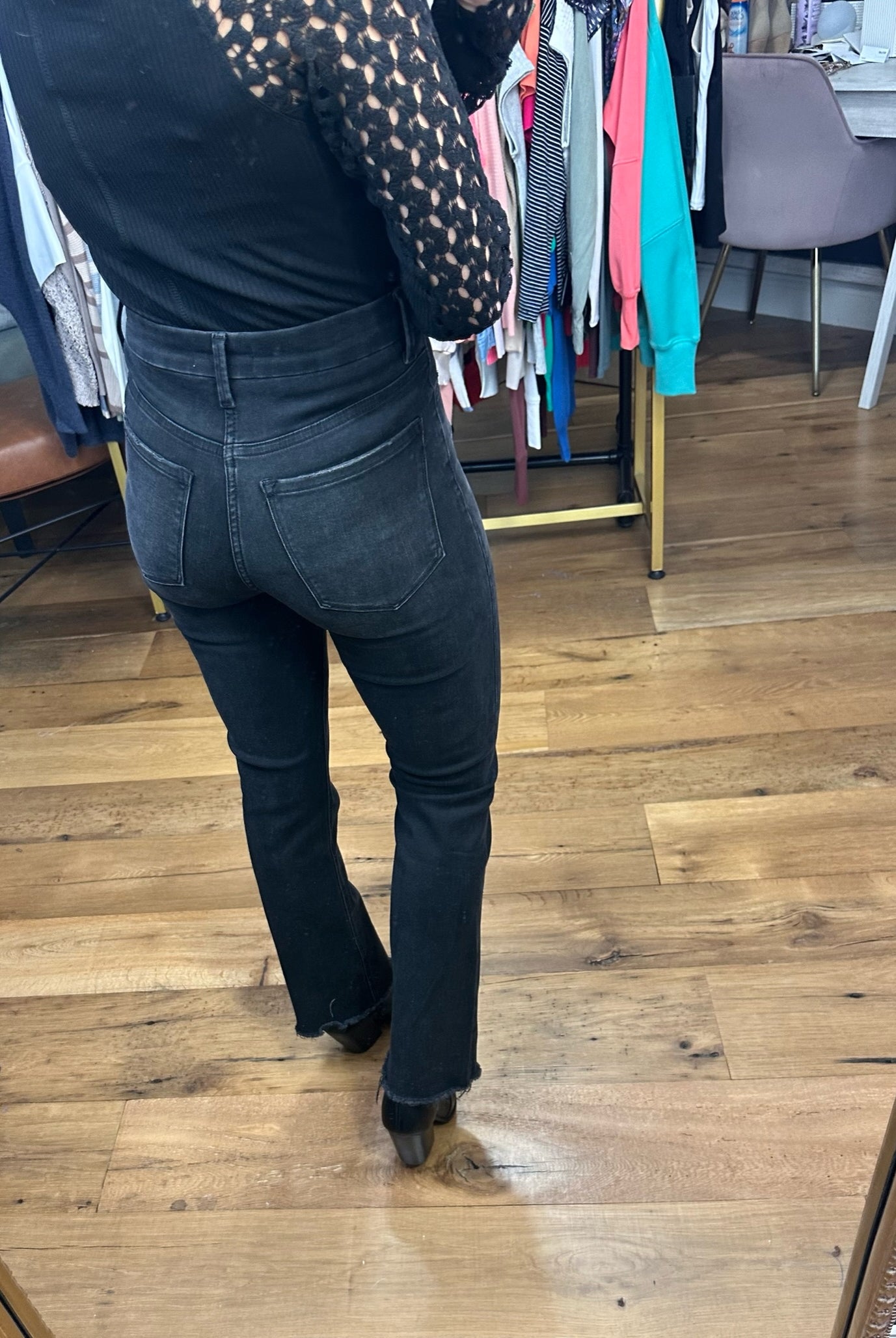 The Jen High-Rise Straight Denim - Black-Jeans-Vervet-Anna Kaytes Boutique, Women's Fashion Boutique in Grinnell, Iowa