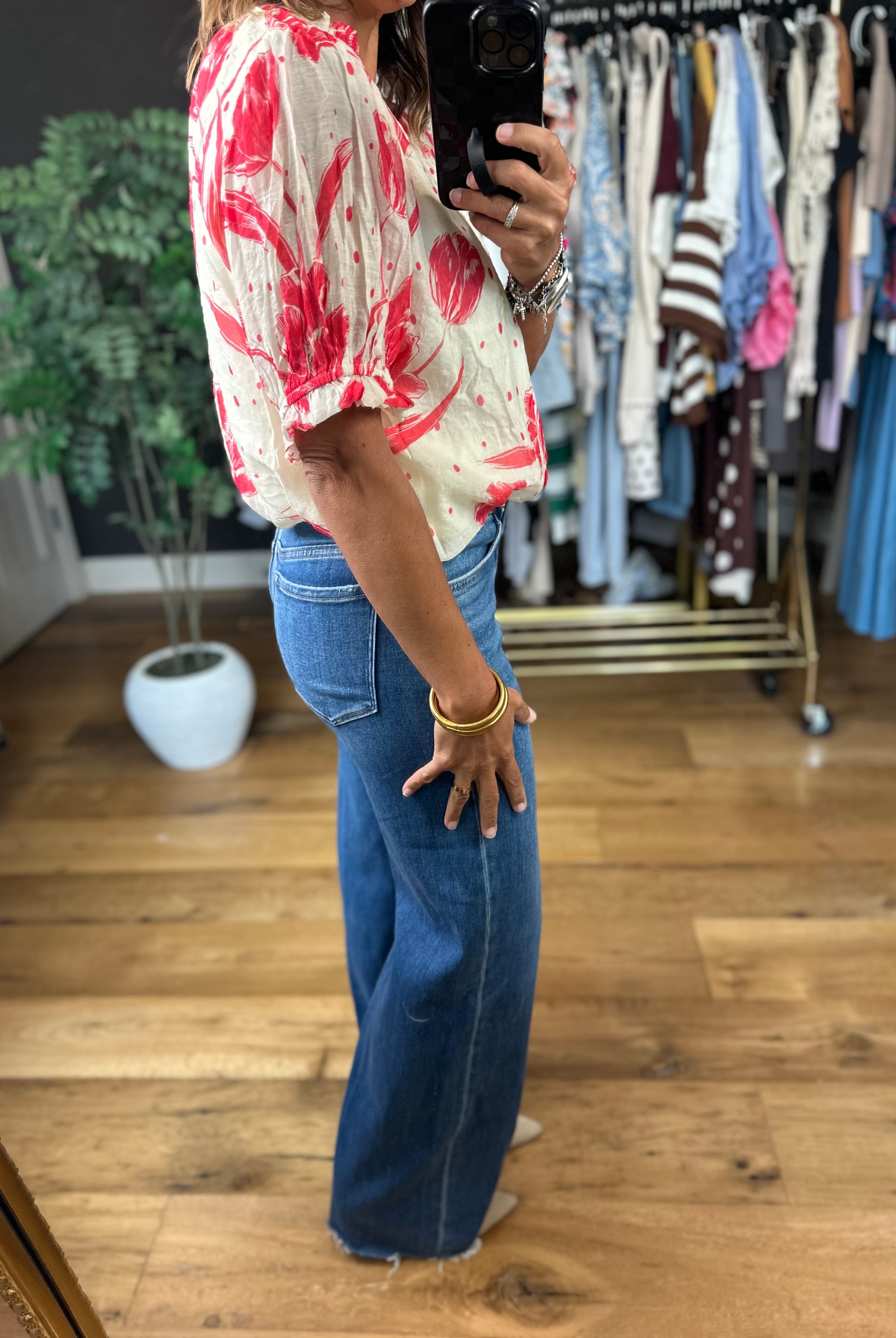 Favorite Day Floral Top-Short Sleeves-Umgee-Anna Kaytes Boutique, Women's Fashion Boutique in Grinnell, Iowa