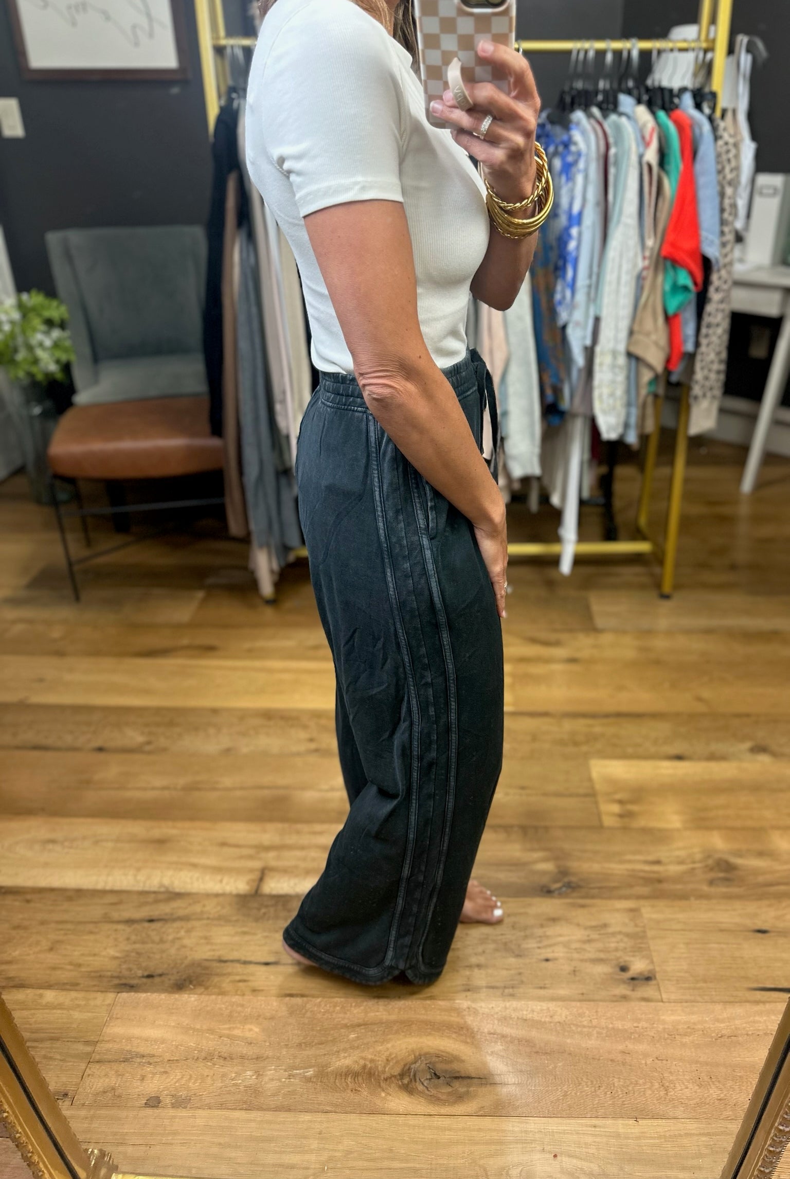 Linked Together Scoop-Hem Pant - Black-Pants-Easel-Anna Kaytes Boutique, Women's Fashion Boutique in Grinnell, Iowa