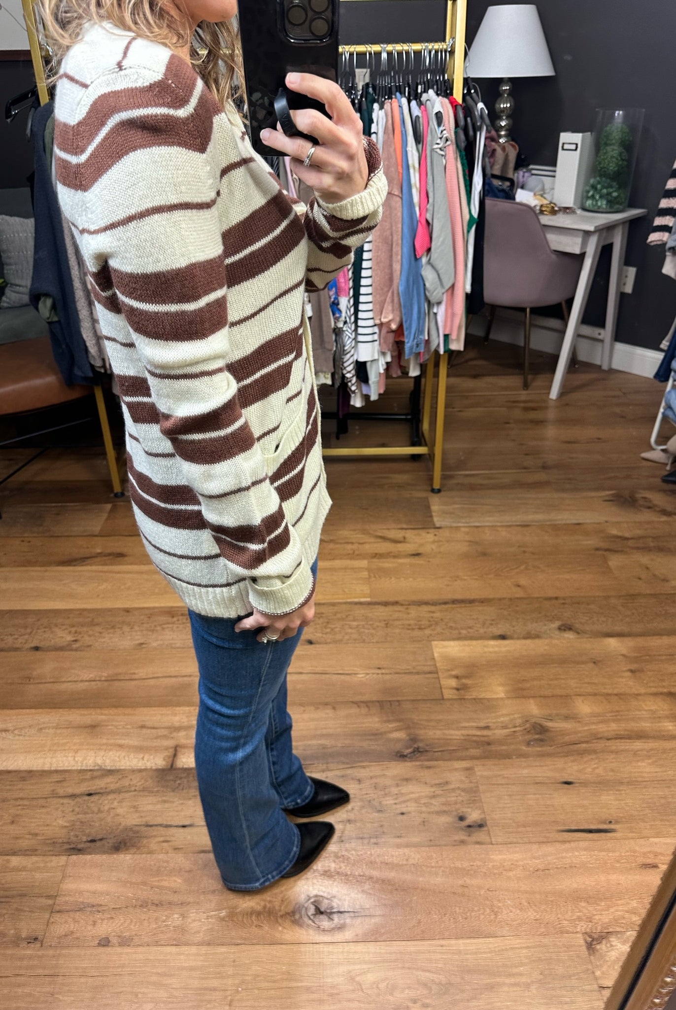 Least Bit Curious Striped Button Cardigan - Multiple Options-Cardigans-Staccato 54364-Anna Kaytes Boutique, Women's Fashion Boutique in Grinnell, Iowa