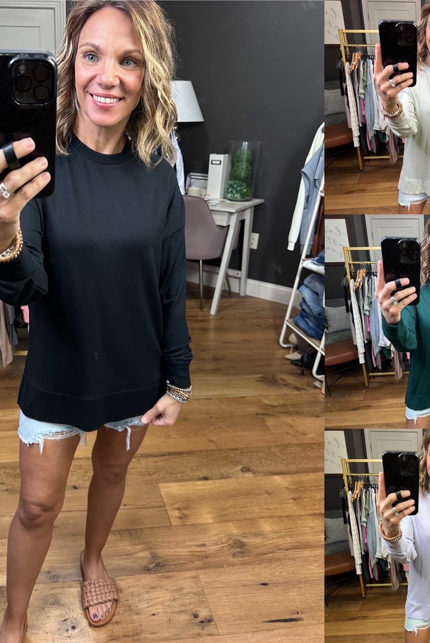 Think About It Super Soft Crew - Multiple Options-Long Sleeves-Thread & Supply-Anna Kaytes Boutique, Women's Fashion Boutique in Grinnell, Iowa