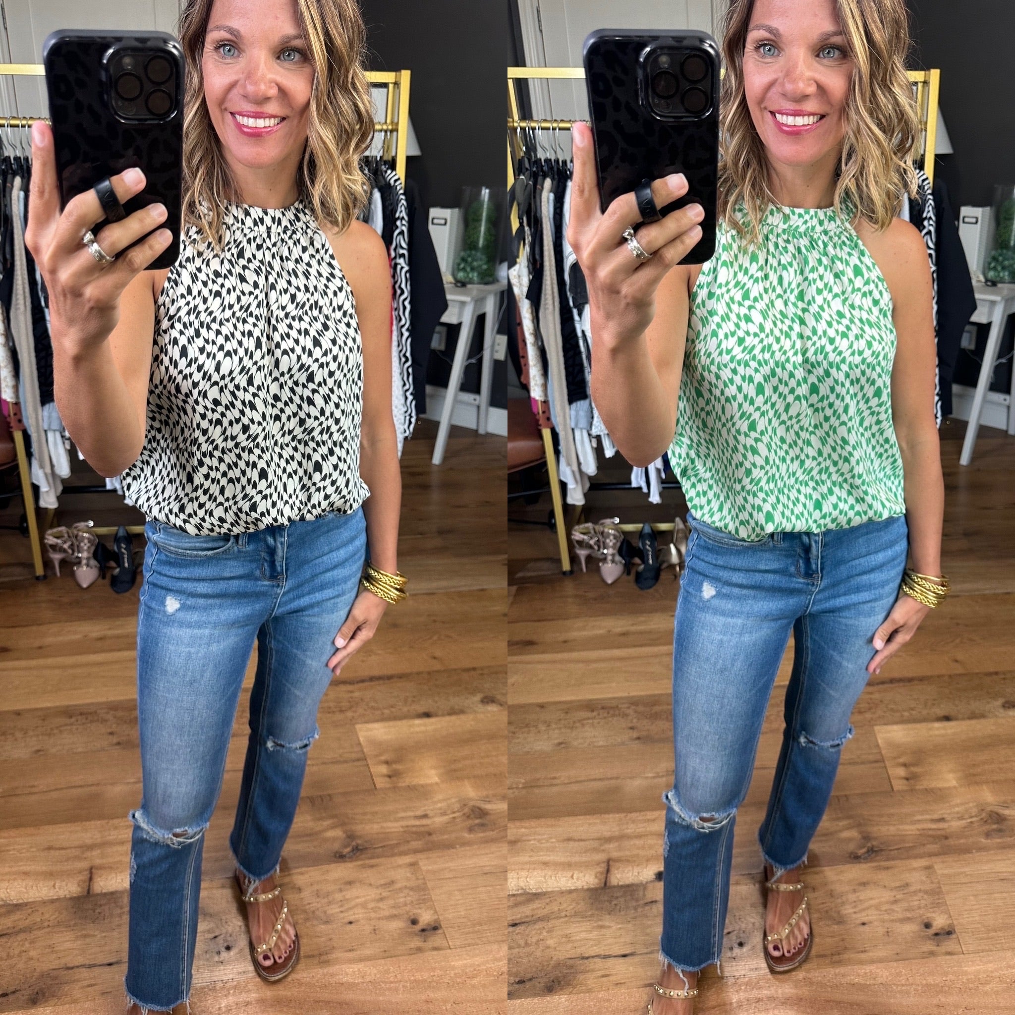 Better Today Patterned Top With Tie Back - Multiple Options