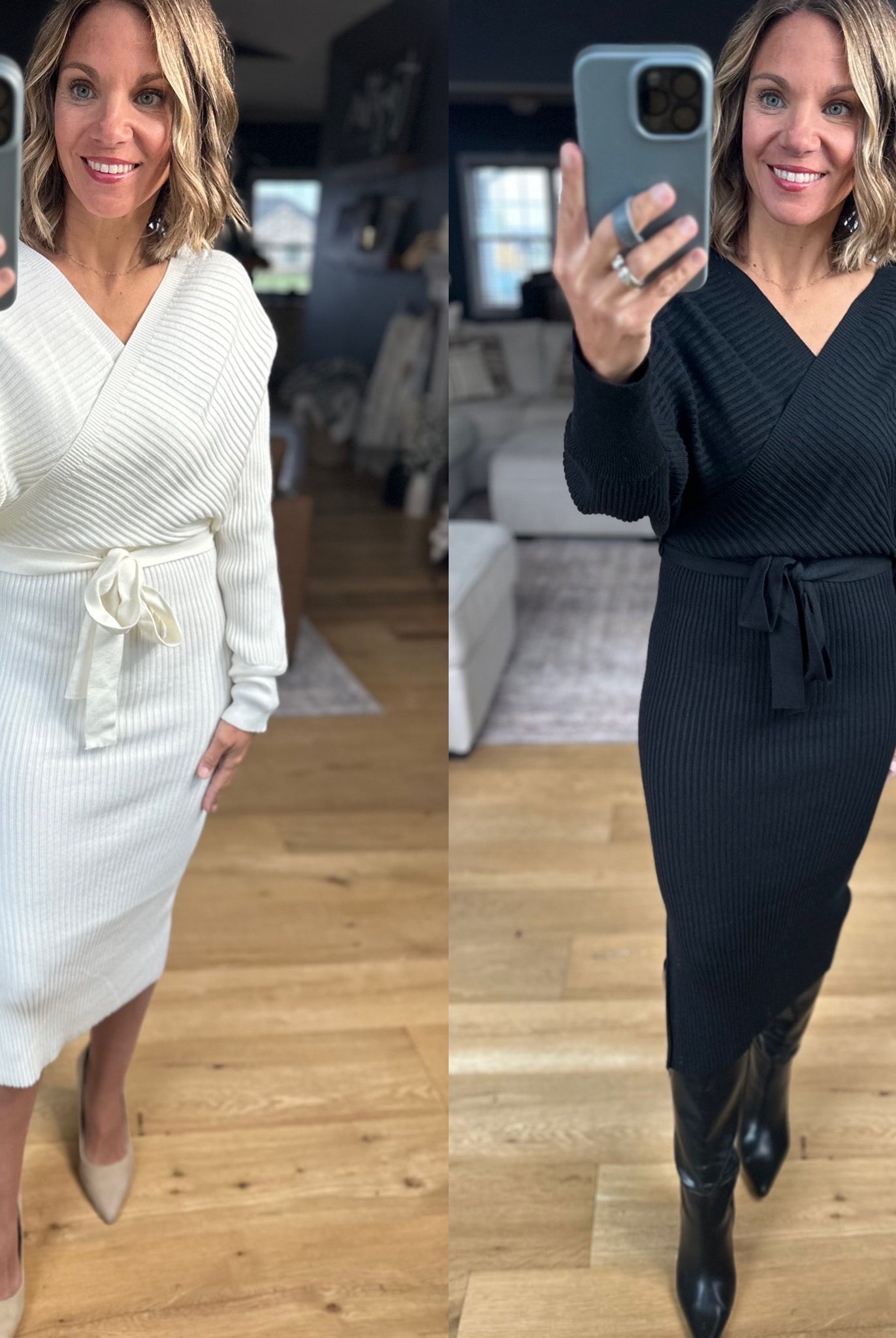 All I Want Knit Tie-Waist Sweater Dress-Dresses-She & Sky-Anna Kaytes Boutique, Women's Fashion Boutique in Grinnell, Iowa