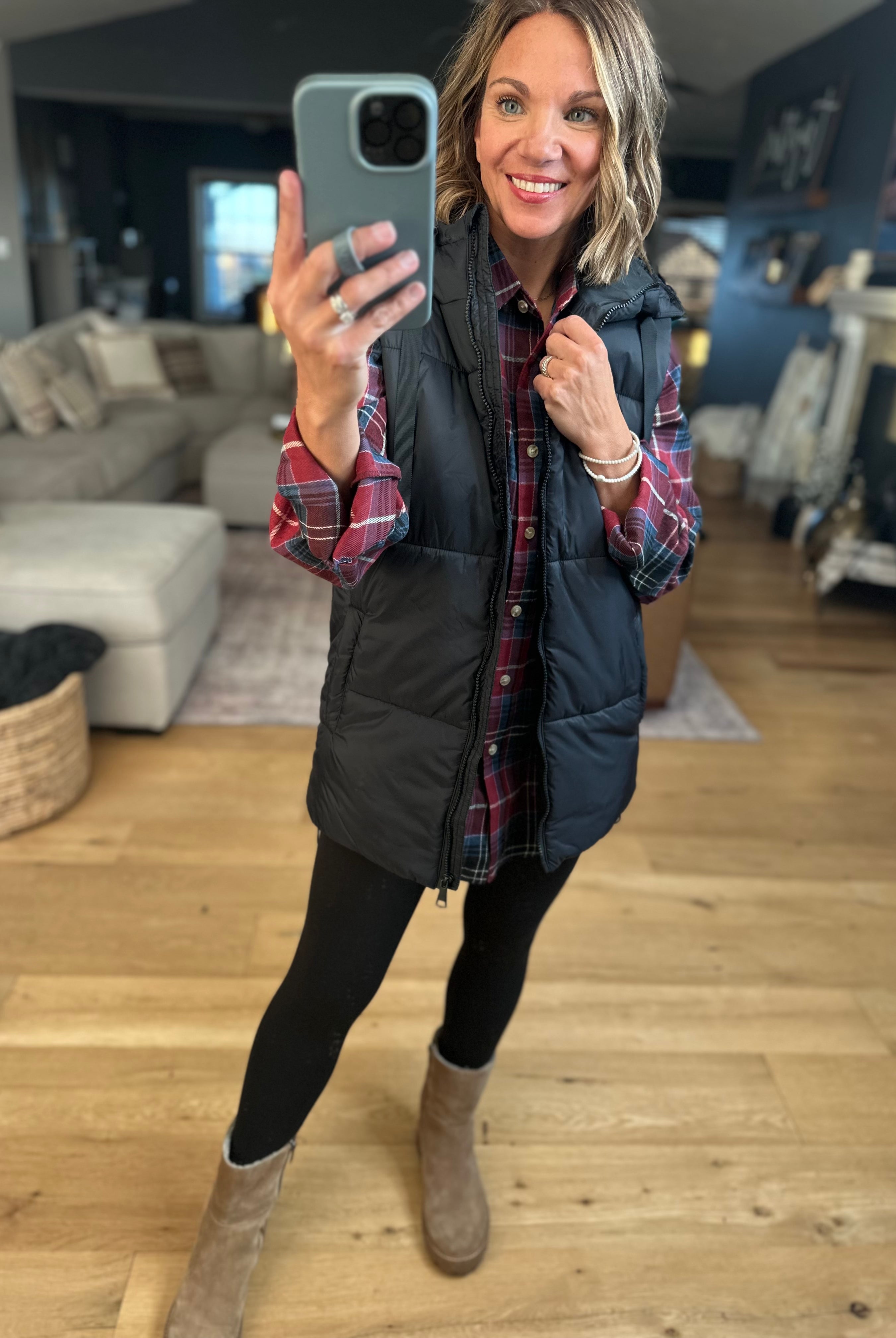 Long Road Ahead Oversized Plaid Flannel-Sweaters-Aemi & Co-Anna Kaytes Boutique, Women's Fashion Boutique in Grinnell, Iowa