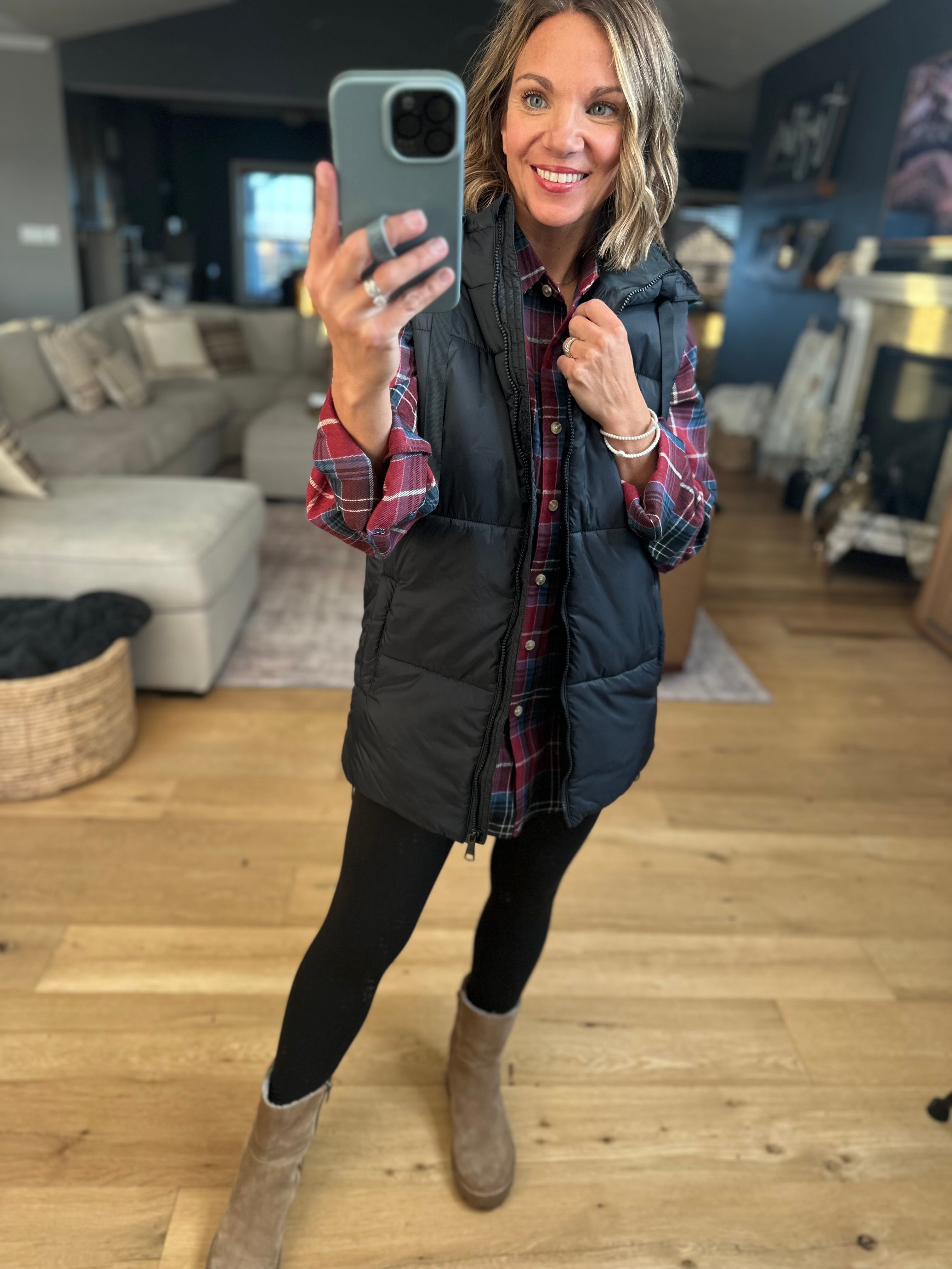 Best Around Hooded Vest-Mono B-Anna Kaytes Boutique, Women's Fashion Boutique in Grinnell, Iowa