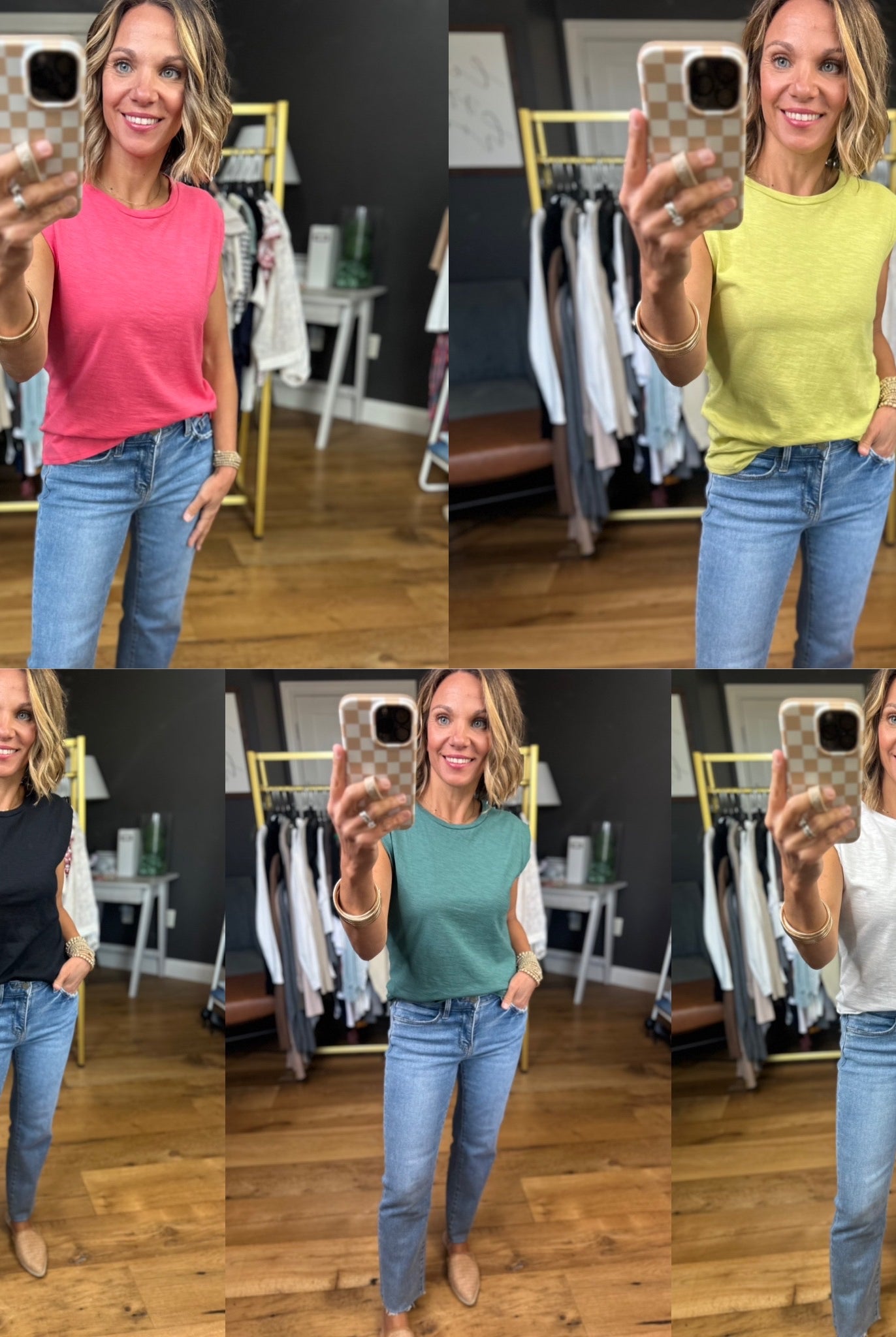 Standing Strong Cap-Sleeve Tee - Multiple Options-Wasabi & Mint-Anna Kaytes Boutique, Women's Fashion Boutique in Grinnell, Iowa