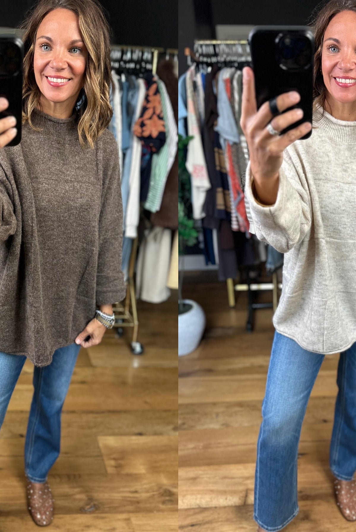 Who You Are Rolled Hem Oversized Sweater-Sweaters-Blu Pepper-Anna Kaytes Boutique, Women's Fashion Boutique in Grinnell, Iowa