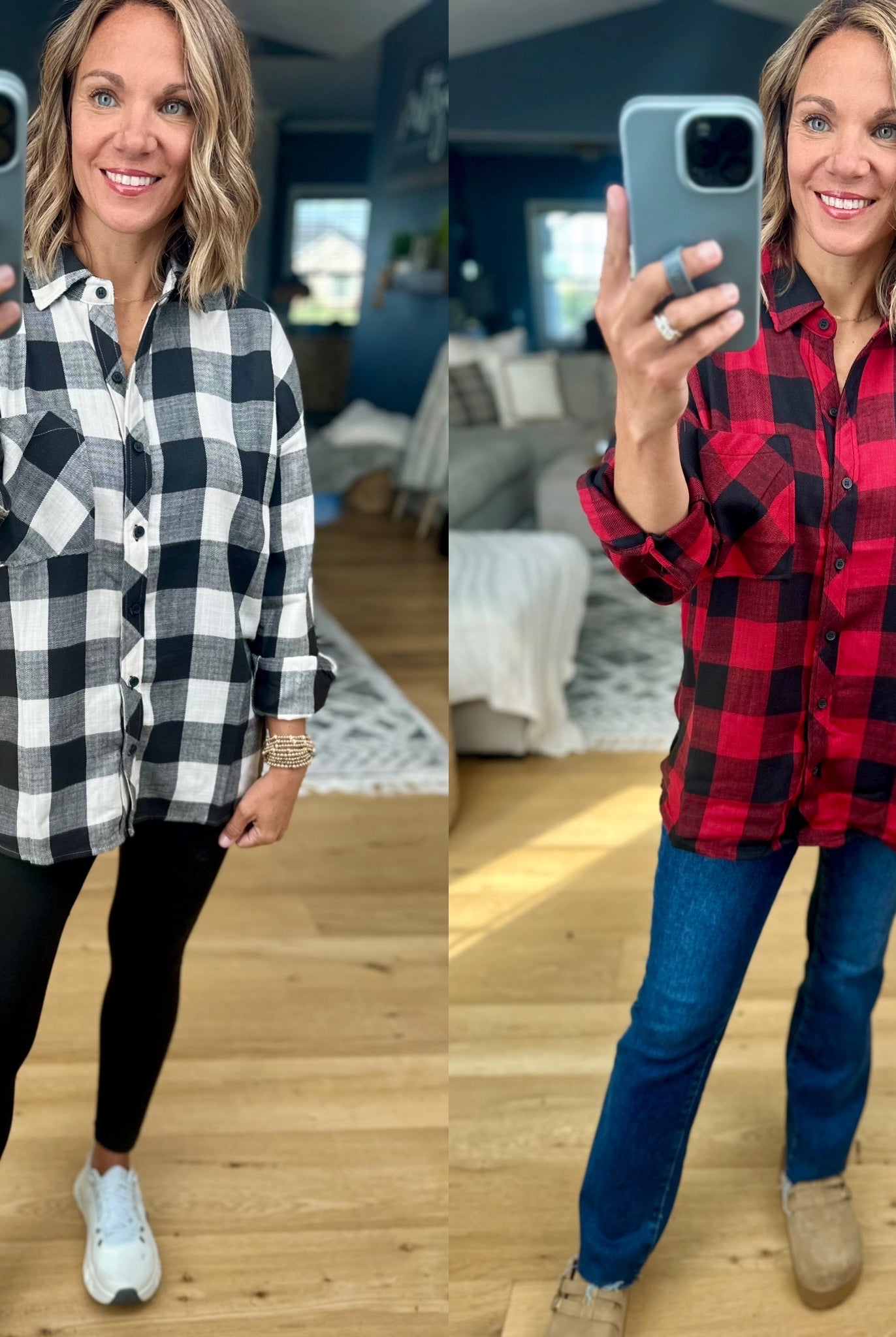 Find My Way Plaid Button-Down Top-Be Cool-Anna Kaytes Boutique, Women's Fashion Boutique in Grinnell, Iowa