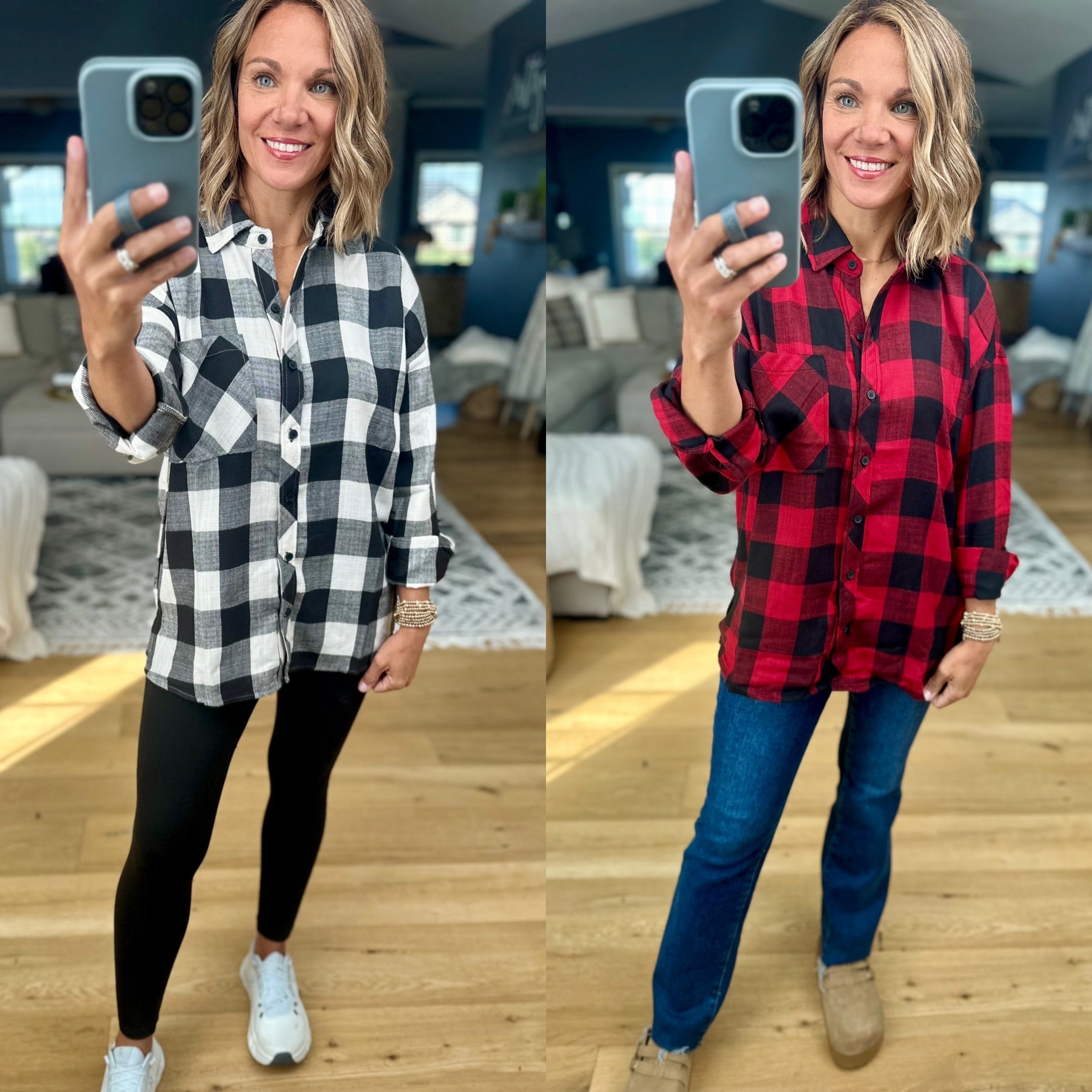 Find My Way Plaid Button-Down Top-Be Cool-Anna Kaytes Boutique, Women's Fashion Boutique in Grinnell, Iowa