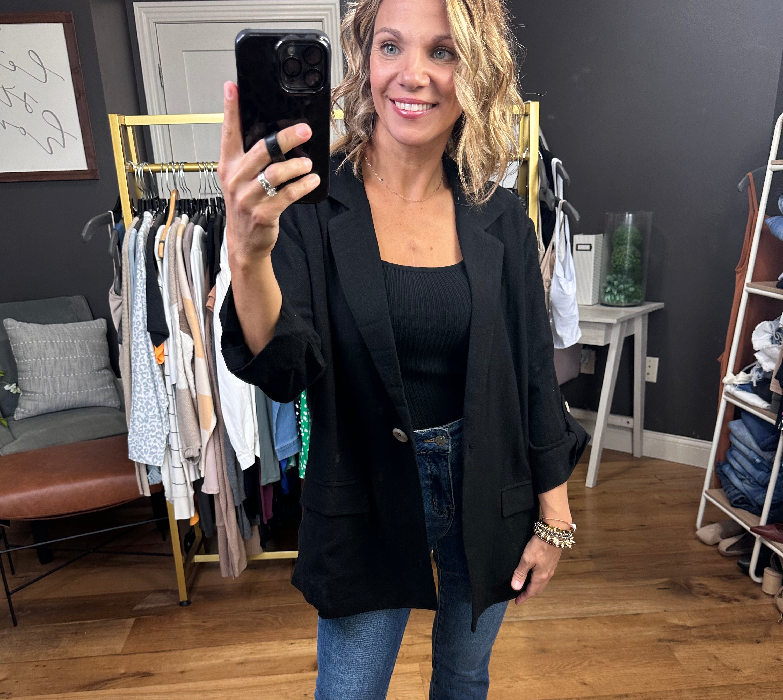 First Directions Linen Boyfriend Fit Blazer - Multiple Options-Blazers-Allie Rose-Anna Kaytes Boutique, Women's Fashion Boutique in Grinnell, Iowa