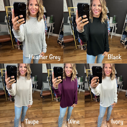Right Next To You Mock Neck Top - Multiple Options