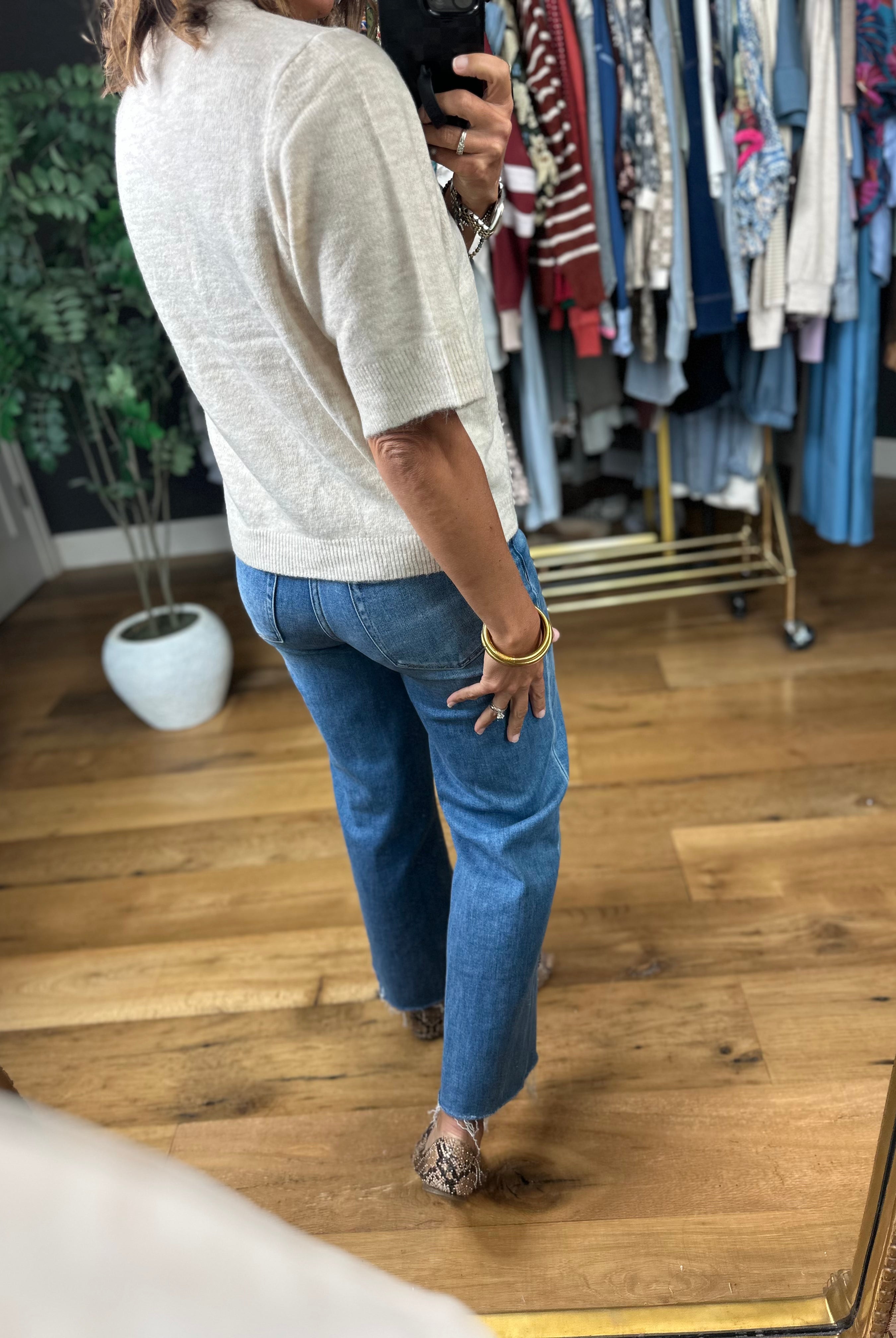 On The Record Knit Top-Short Sleeves-Blu Pepper-Anna Kaytes Boutique, Women's Fashion Boutique in Grinnell, Iowa