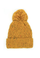 Speckled Knit Pom Pom Beanie- Multiple Options-Beanies-Joia MH-0078-Anna Kaytes Boutique, Women's Fashion Boutique in Grinnell, Iowa