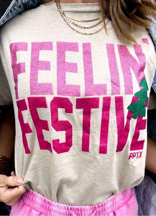 Feelin' Festive T-Shirt-Anna Kaytes Boutique-Anna Kaytes Boutique, Women's Fashion Boutique in Grinnell, Iowa