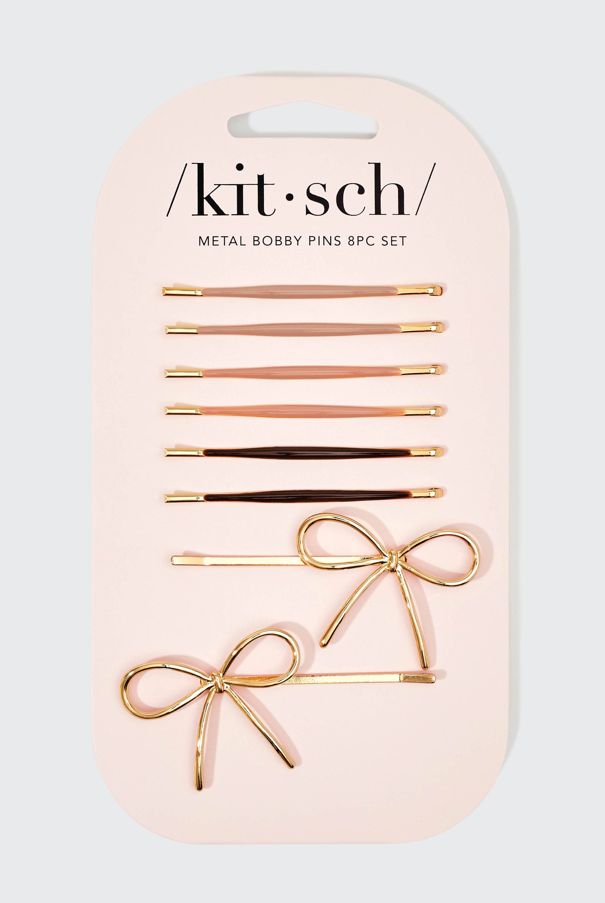 Metal Enamel Cloud & Bow Bobby Pins 8pc Set - Rosewood-Hair Accessories-KITSCH-Anna Kaytes Boutique, Women's Fashion Boutique in Grinnell, Iowa