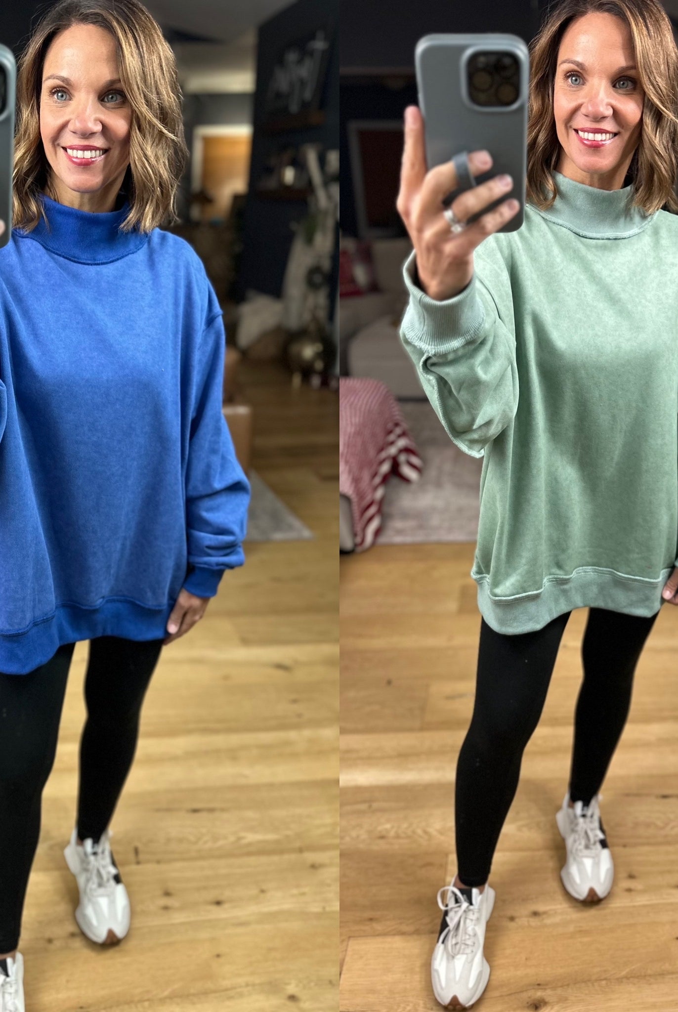 Work This Out Mock-Neck Washed Pullover-sweater-Bucketlist-Anna Kaytes Boutique, Women's Fashion Boutique in Grinnell, Iowa