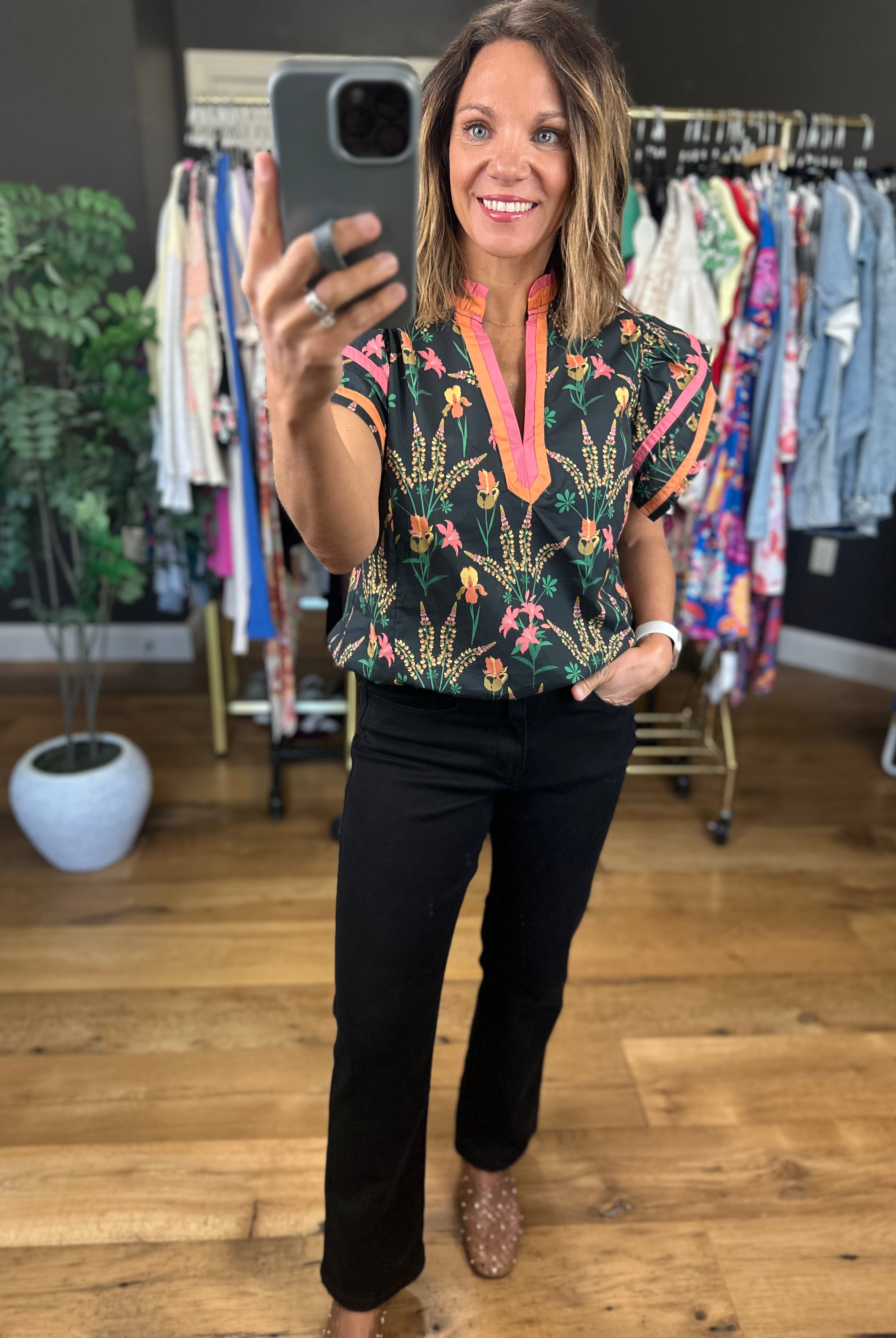 Extra Feelings Floral Top-Short Sleeves-Umgee-Anna Kaytes Boutique, Women's Fashion Boutique in Grinnell, Iowa