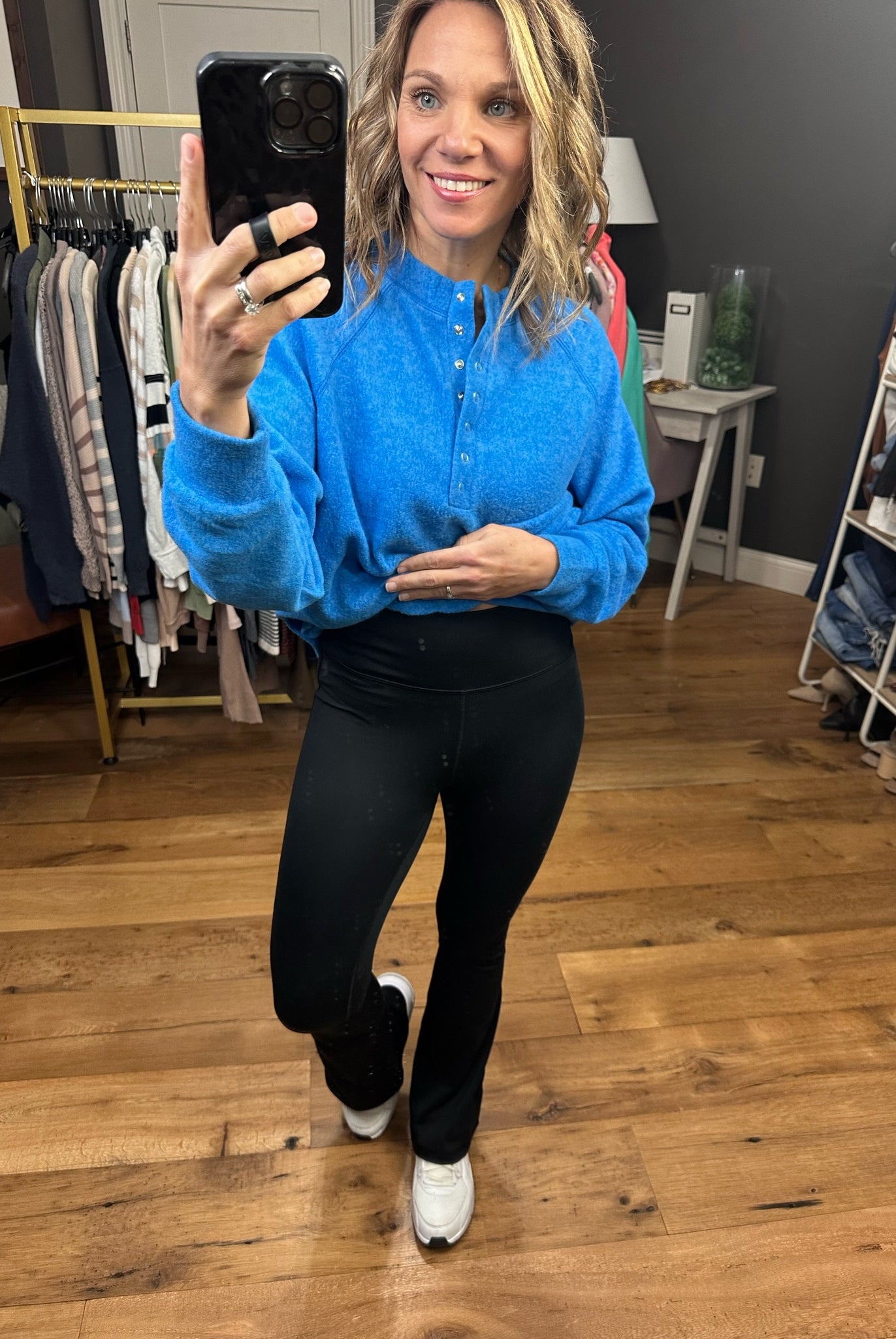 The Elena High-Rise Flare Legging - Black-Leggings-Mono B APH-B0863-Anna Kaytes Boutique, Women's Fashion Boutique in Grinnell, Iowa