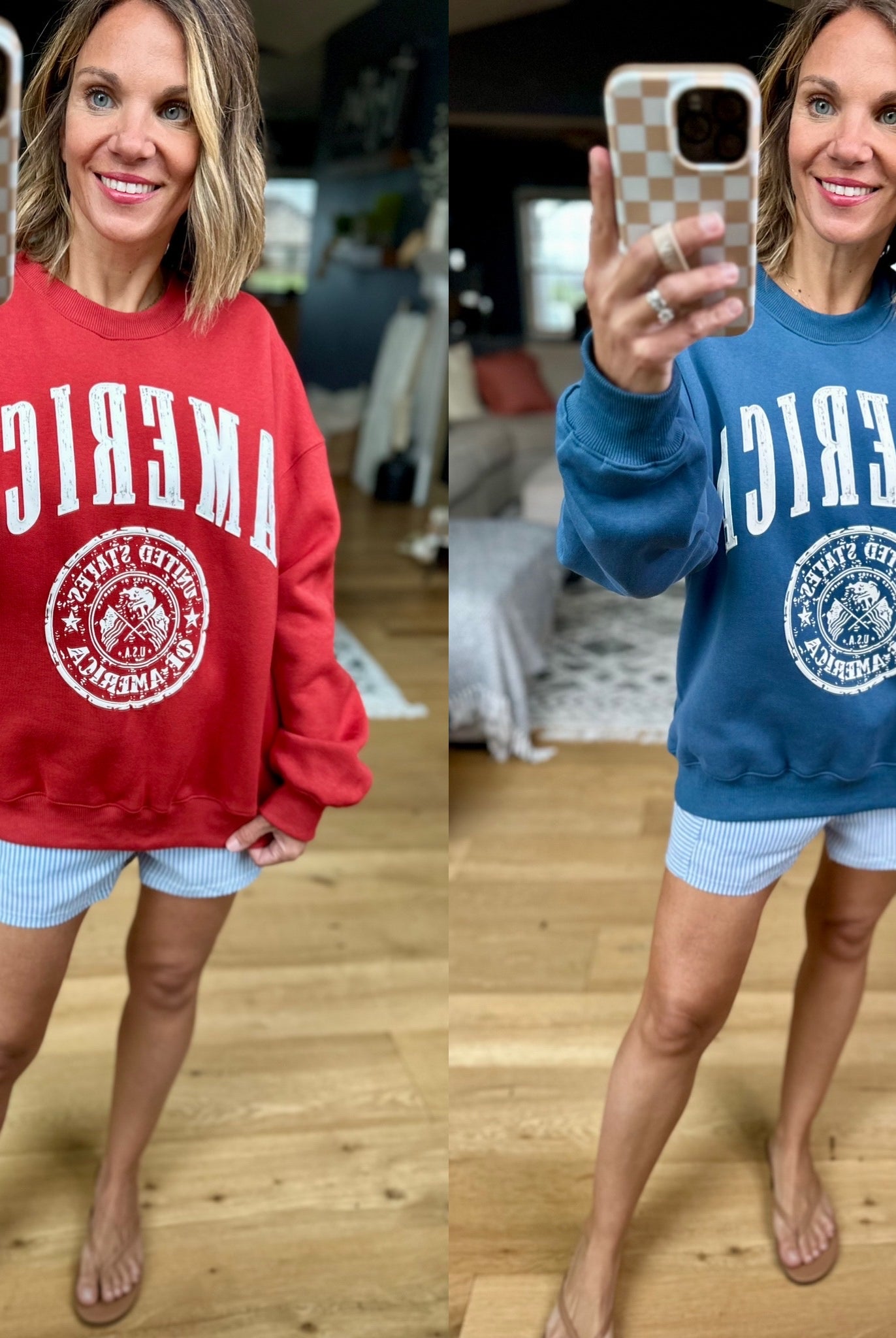 America Crewneck Sweatshirt - Multiple Options-Bucketlist-Anna Kaytes Boutique, Women's Fashion Boutique in Grinnell, Iowa