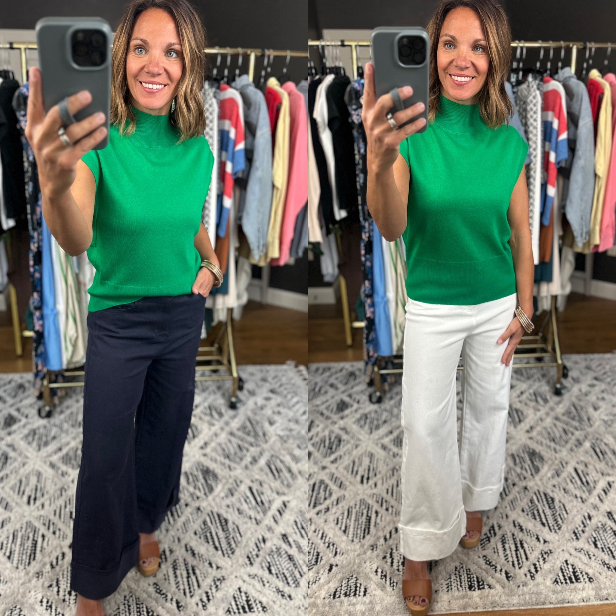 The Carrie Wide-Leg Cuffed Pant-Pants-Entro-Anna Kaytes Boutique, Women's Fashion Boutique in Grinnell, Iowa