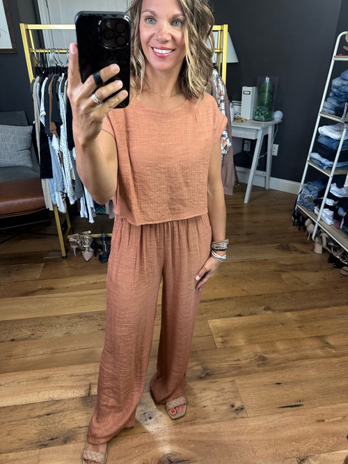 Missing You More Wide-Leg Pant + Cropped Top Set - Gucci-Blu Pepper BRFX1005-T BRFX1005-B-Anna Kaytes Boutique, Women's Fashion Boutique in Grinnell, Iowa
