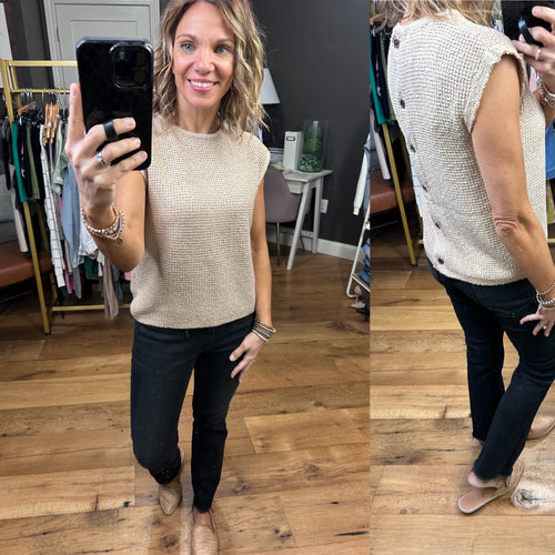 Carried Away Textured Button-Detail Top - Mocha-Be Cool 63021-Anna Kaytes Boutique, Women's Fashion Boutique in Grinnell, Iowa